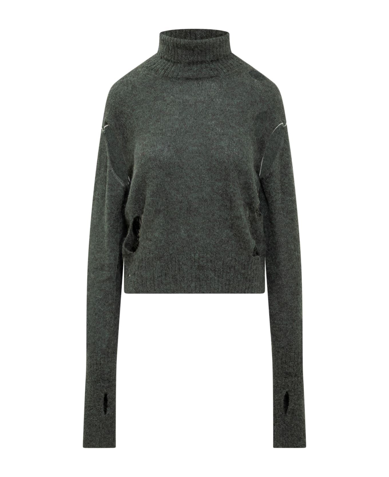 MM6 Maison Margiela Turtleneck Sweater - Green ニットウェア