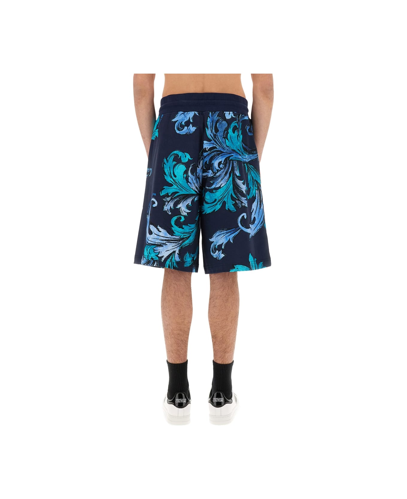 Versace Jeans Couture Sports Shorts Outline Baroque - BLUE