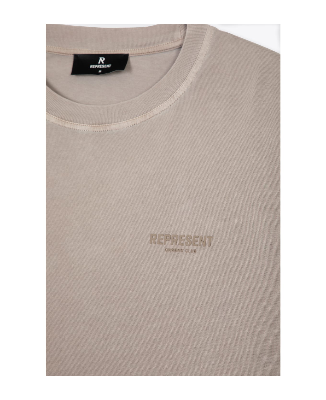 REPRESENT Owners Club T-shirt Faeded light browncotton t-shirt with logo - Owners Club T-shirt - Beige scuro