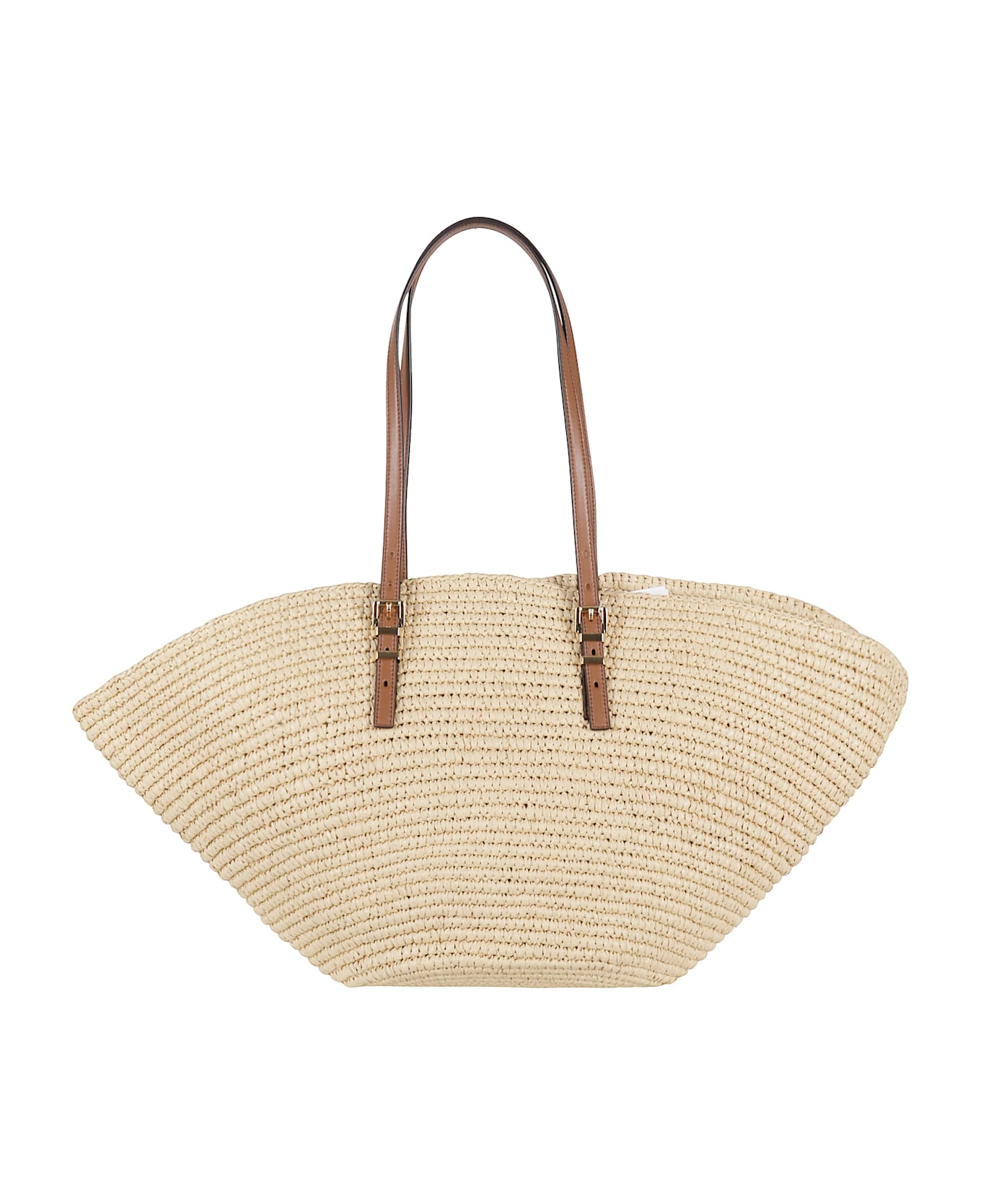 MICHAEL Michael Kors 
isa Large
 Beige Shopper With Woven Design And Two Adjustable Handles In Tech Fabric Woman - Nat Lugg