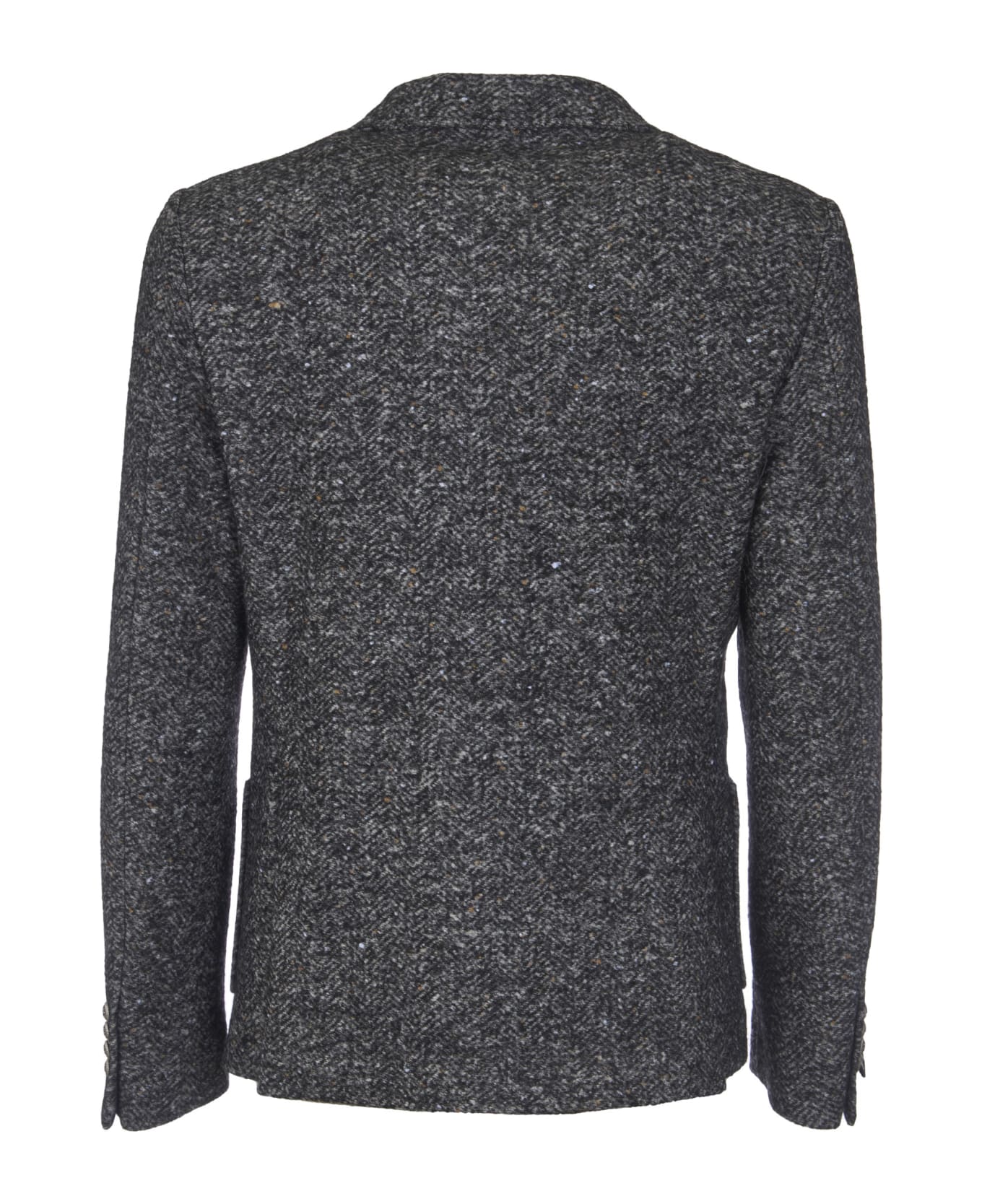 Daniele Alessandrini Patched Pocket Tweed Blazer - Grey