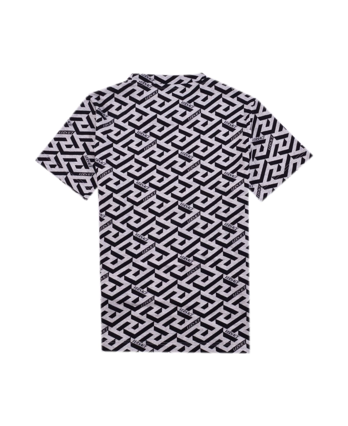 Versace Cotton T-shirt With Print - Grey