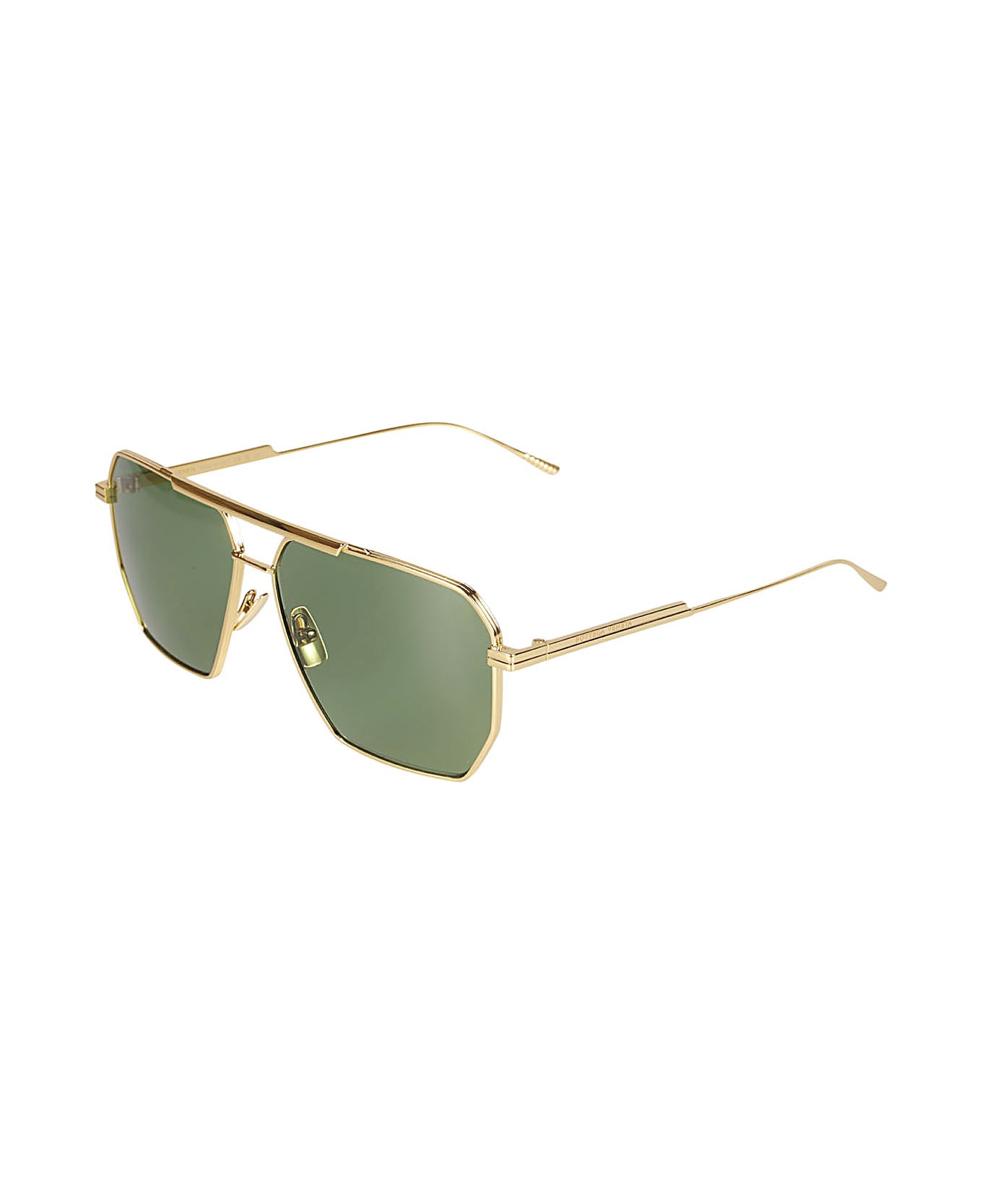 Bottega Veneta Eyewear Gold-tone Aviatore Style Sunglasses - Gold/Green