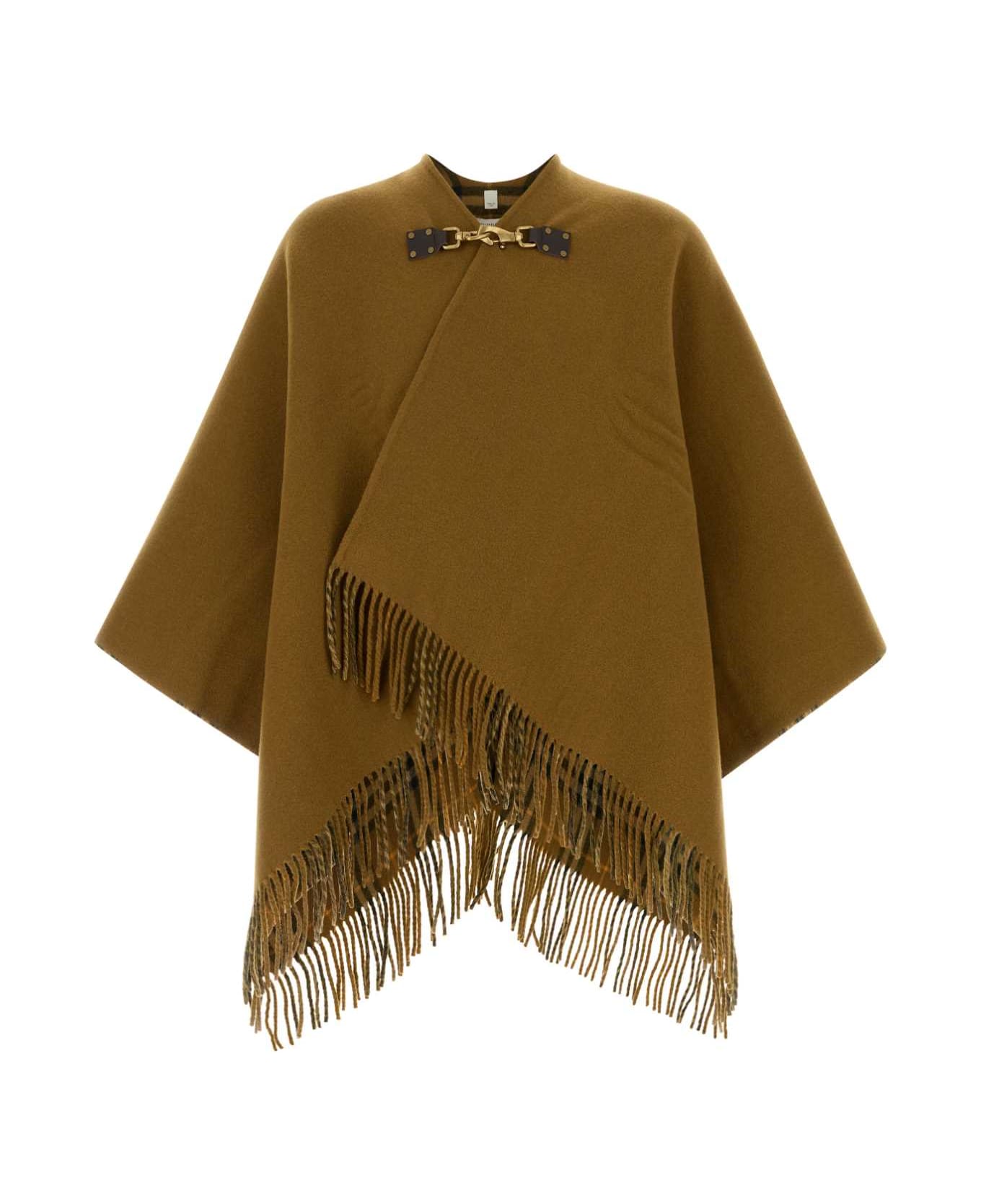 Burberry Khaki Wool Cape - SHREW