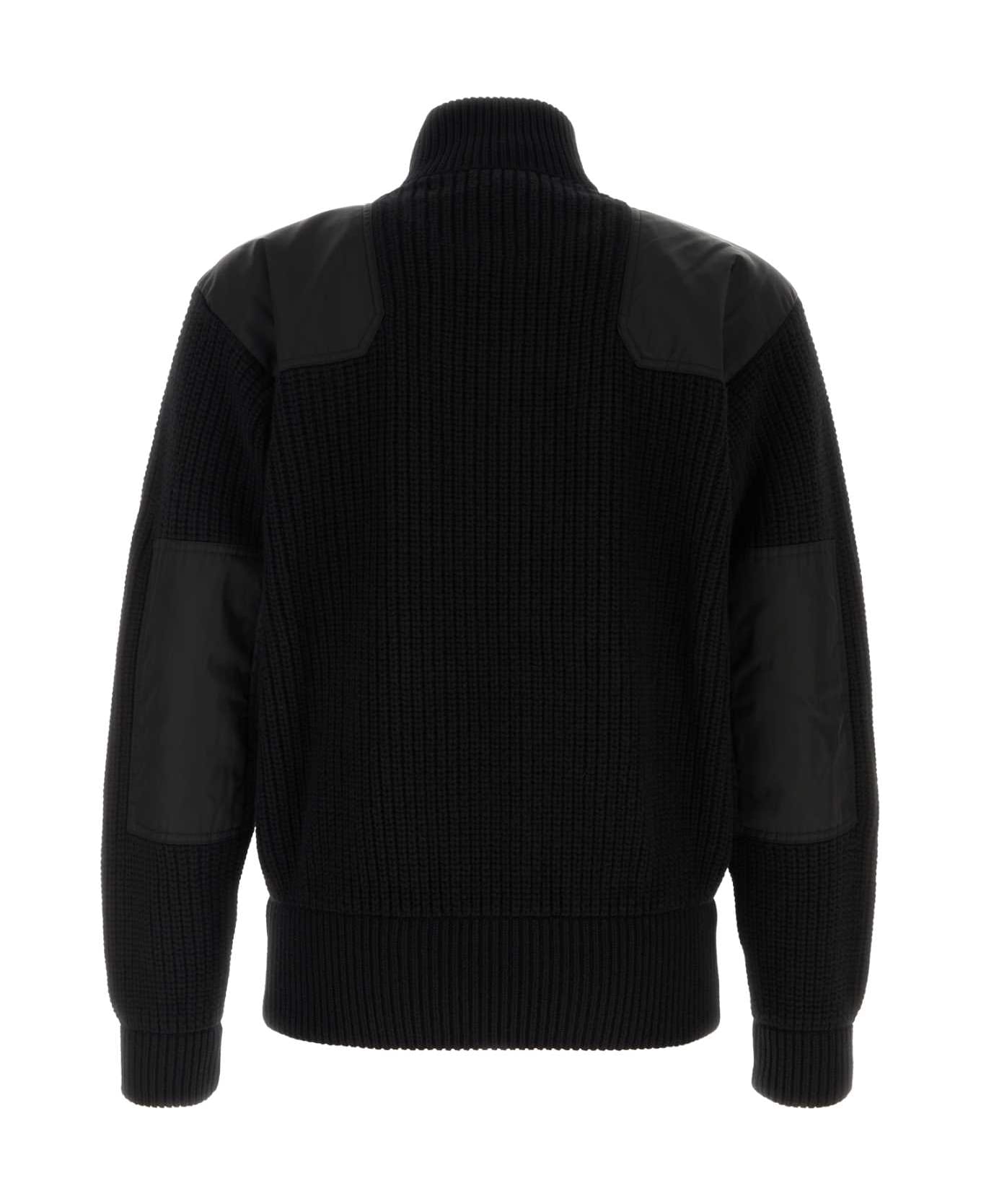 Prada Black Wool Blend Cardigan - NERO