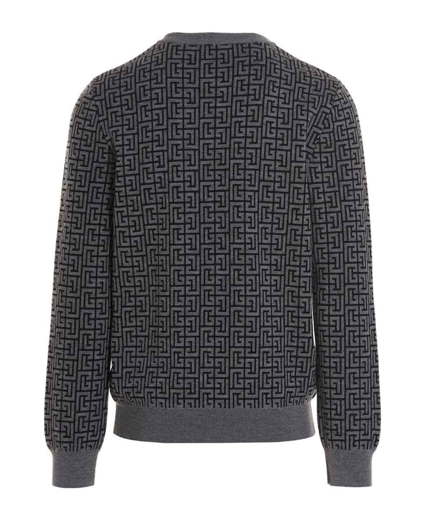 Balmain 'monogram  Sweater - Gray