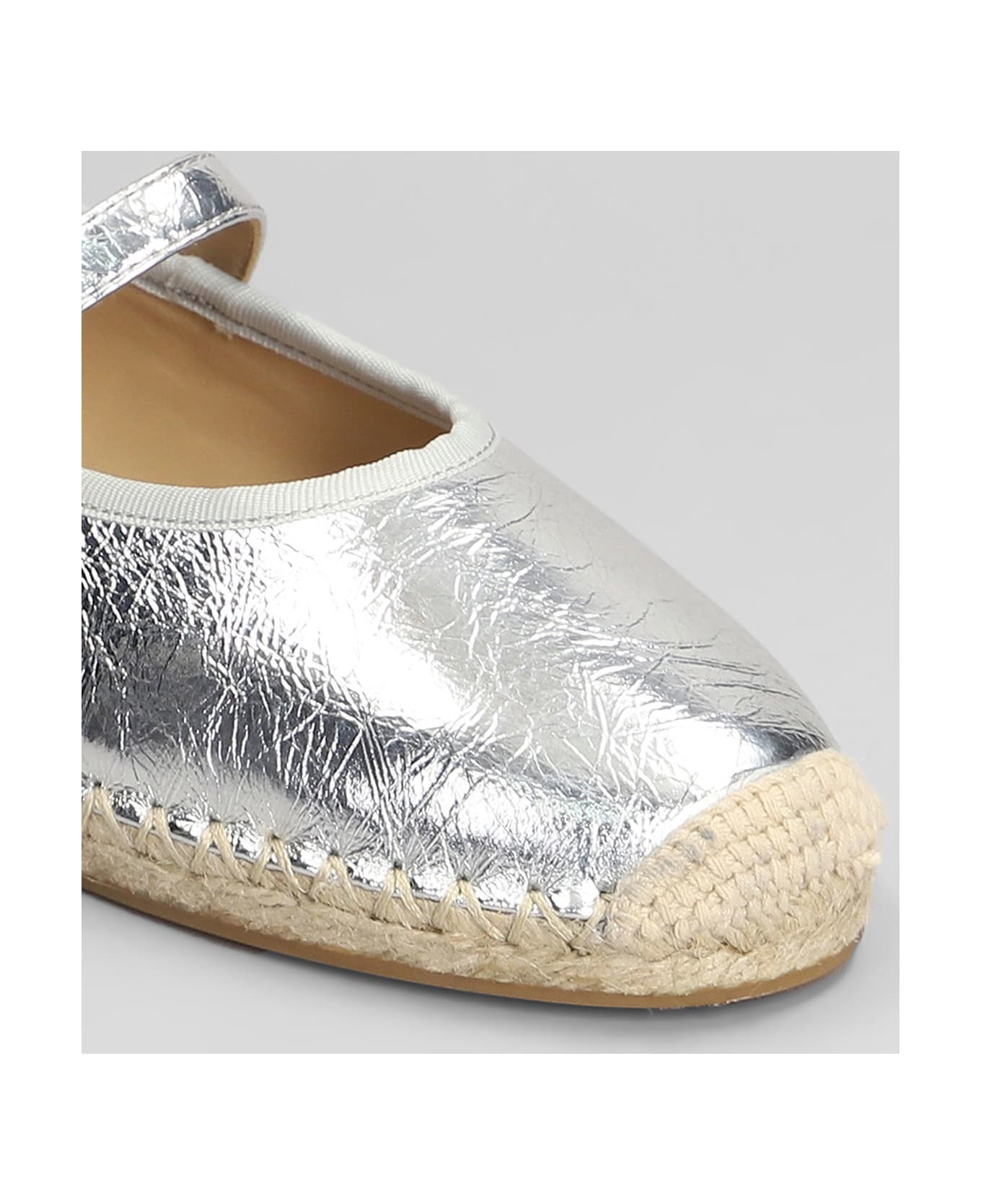 Michael Kors Lynn Espadrilles In Silver Leather - silver
