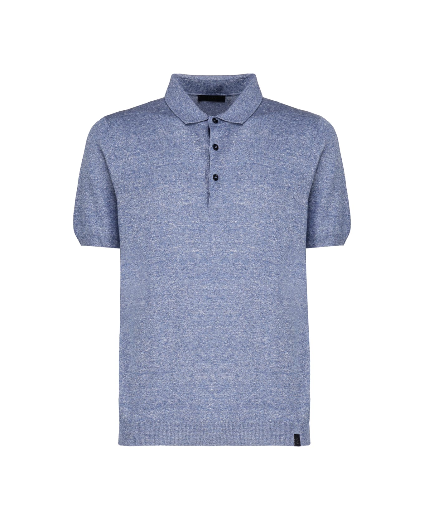 Fay Knitted Polo Shirt - Light blue