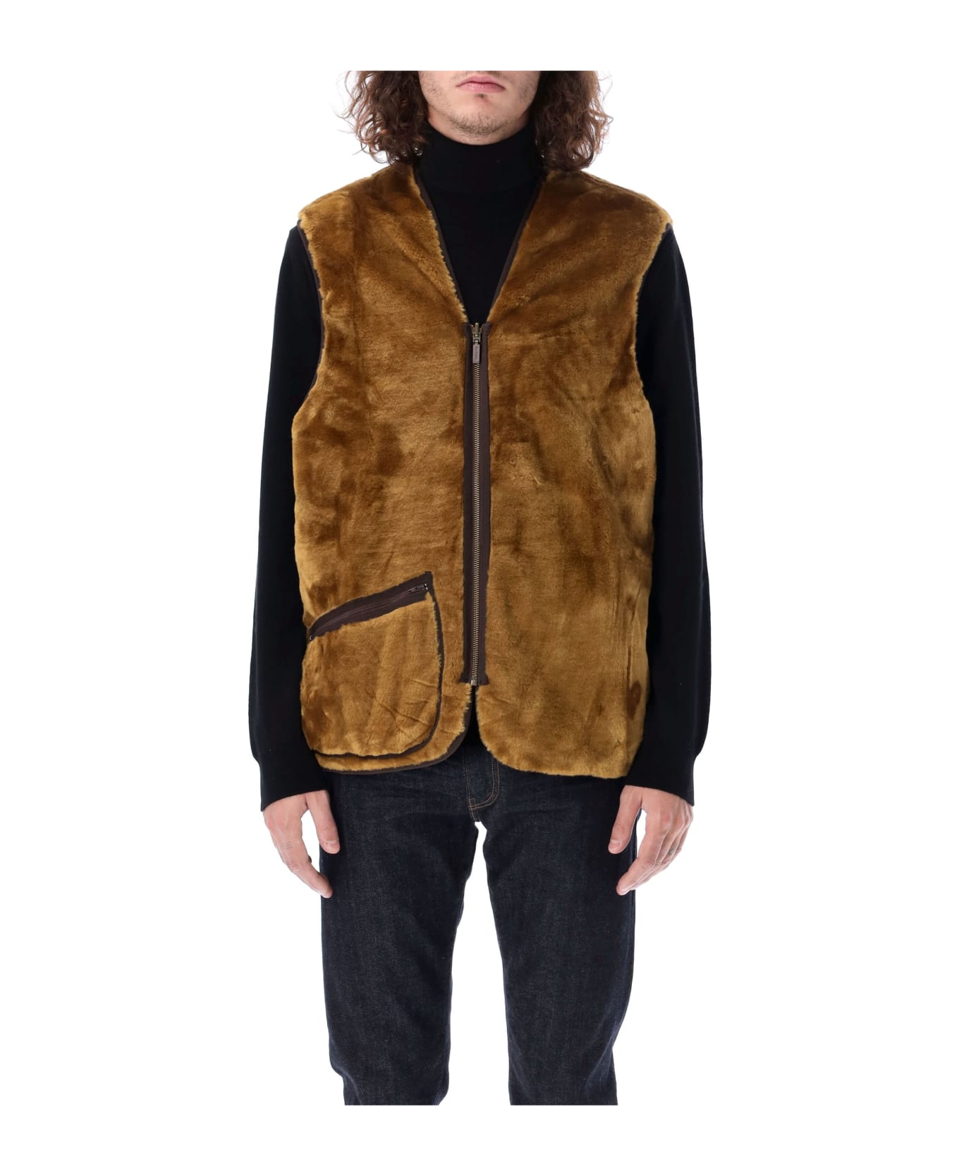 Barbour Warm Pile Waistcoat/zip-in Liner - BROWN