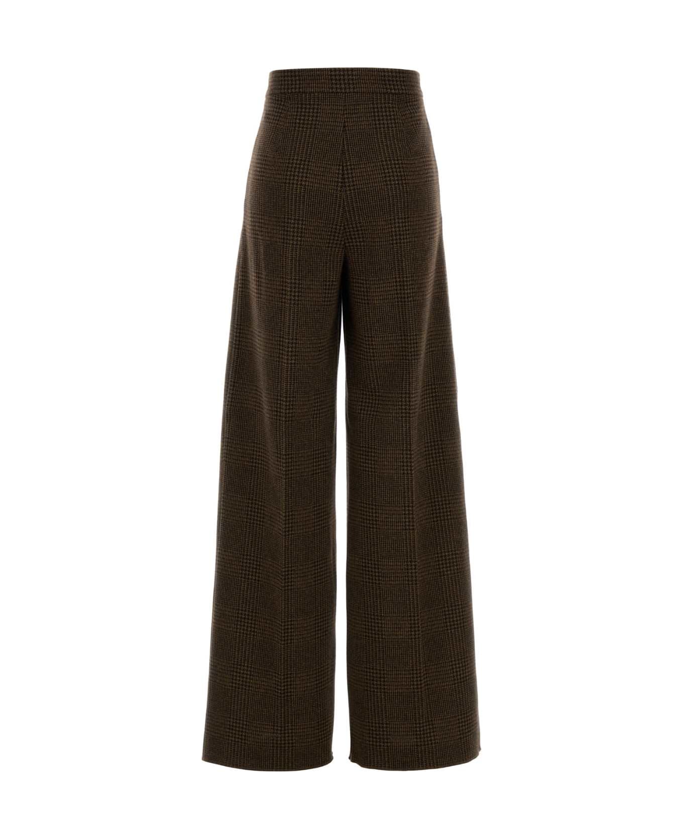 Max Mara Embroidered Cotton Blend Ponza Wide-leg Pant - TESTA MORO
