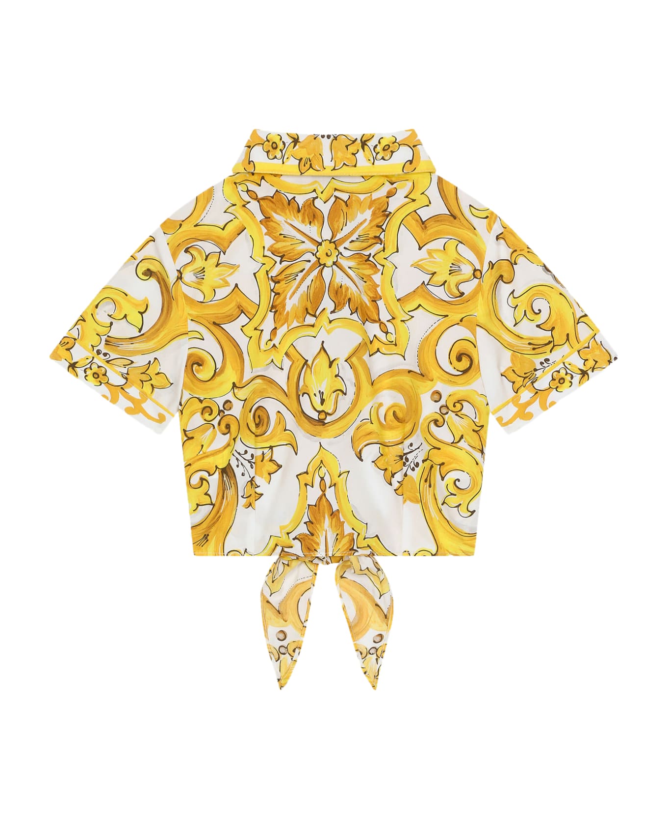 dolce Crys & Gabbana Poplin Shirt With Print - Yellow