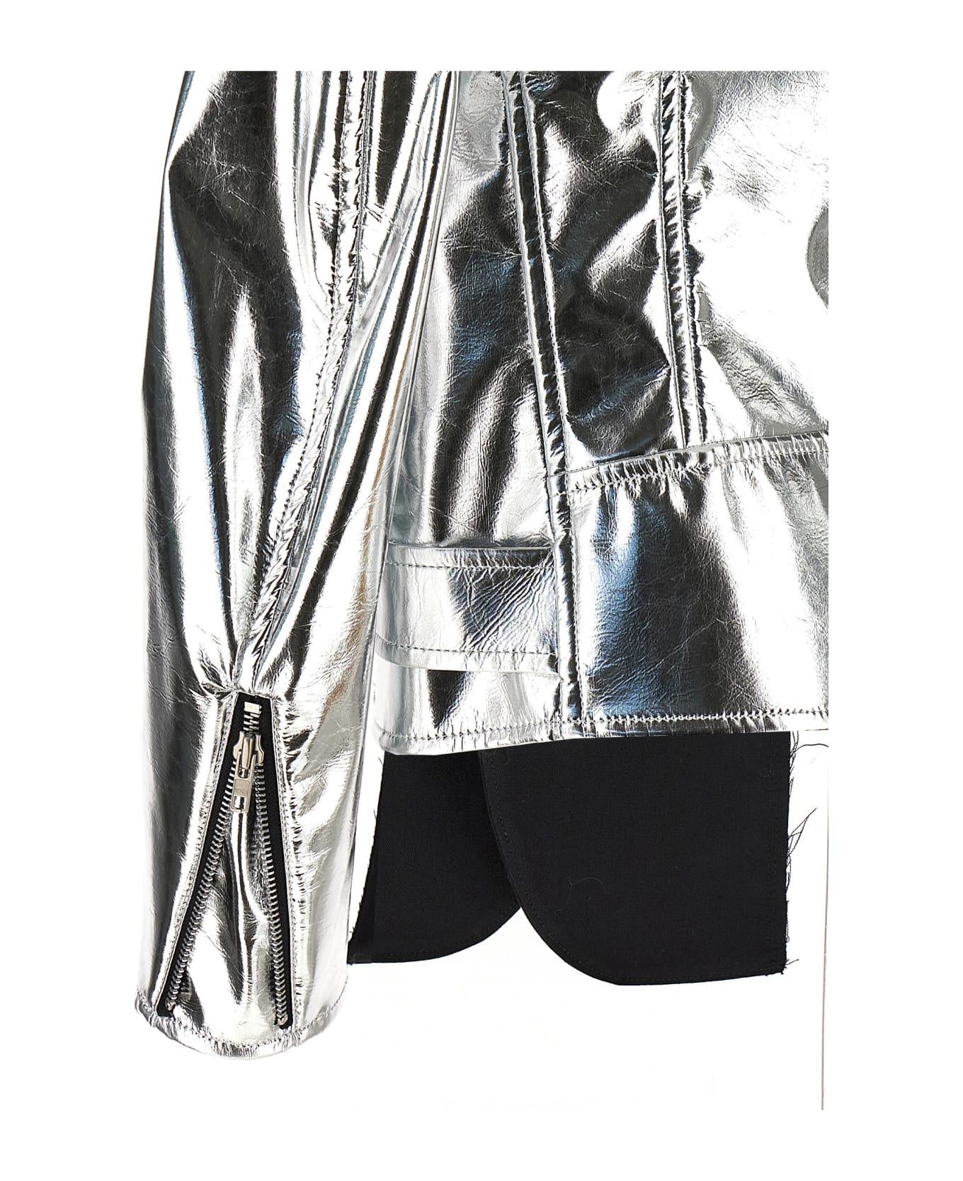 Black Comme des Garçons Laminated Jacket - Silver