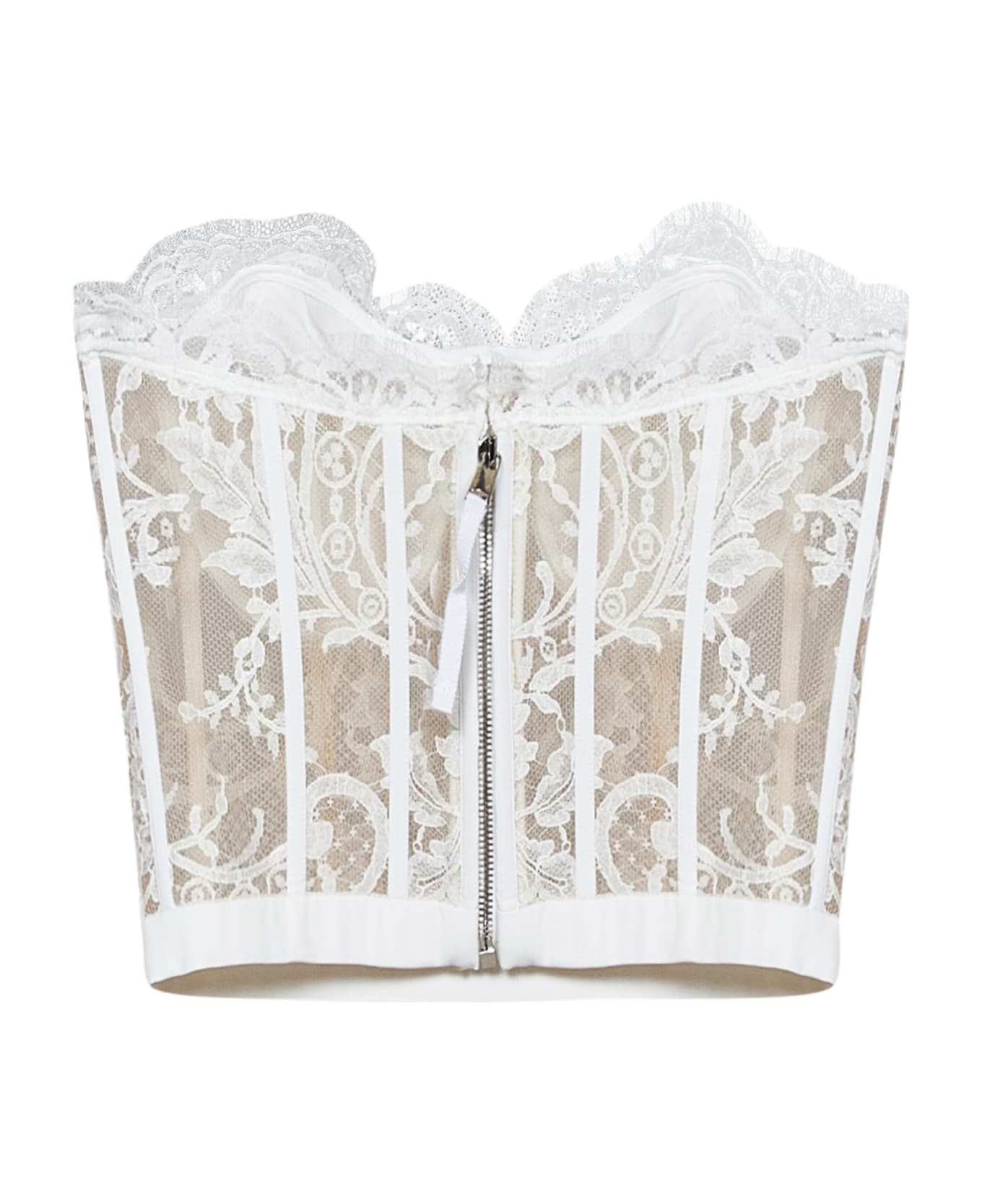 Alexander McQueen White Lace Corset Top - Bianco トップス