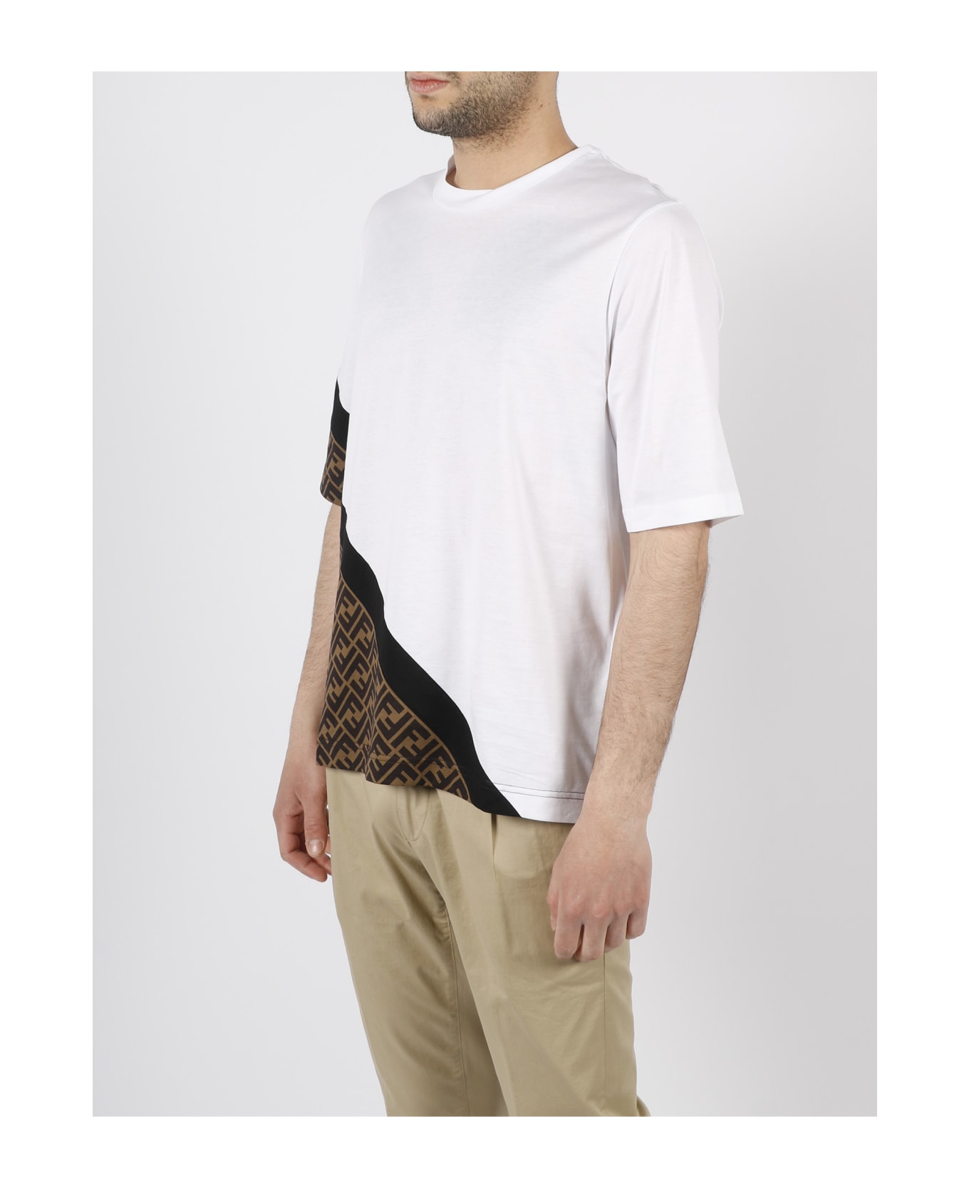 VIPセール【FENDI】ウォッシュドクロップドTシャツ Fendi Diagonal Ff T-shirt | italist