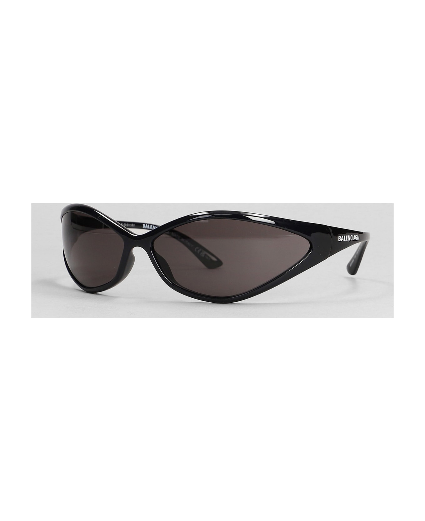 Balenciaga Eyewear '90s Oval' Sunglasses With Engraved Logo In Nylon - black