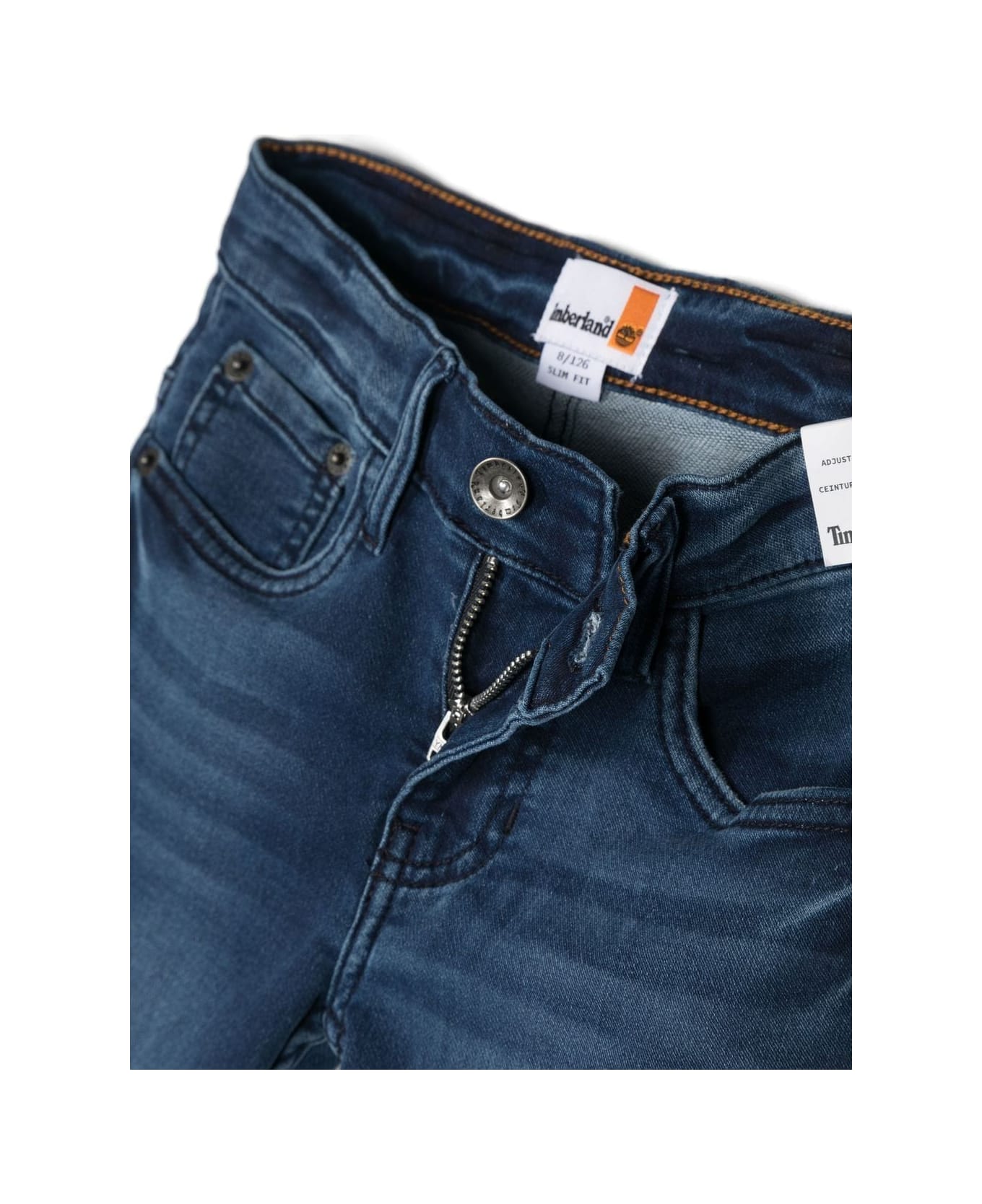 Timberland Jeans Blu In Denim Di Cotone Stretch Bambino - Blu