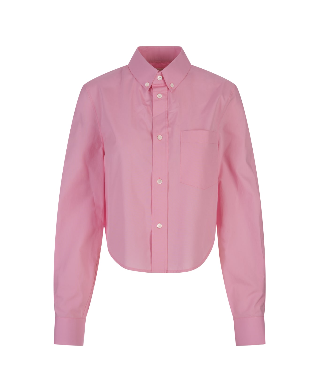 Marni Cropped Shirt In Pink Cotton - Pink