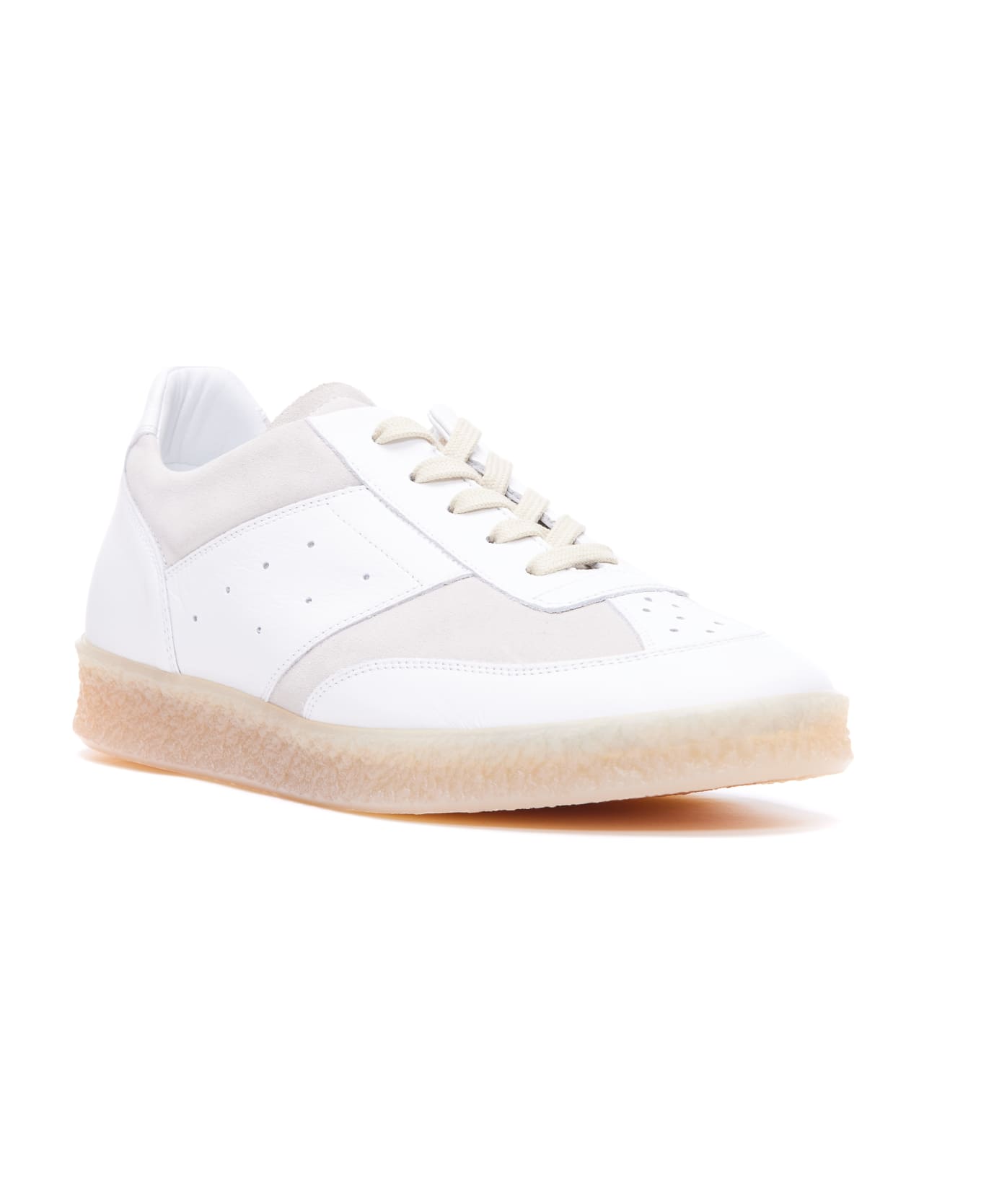 MM6 Maison Margiela Leather Sneakers - White