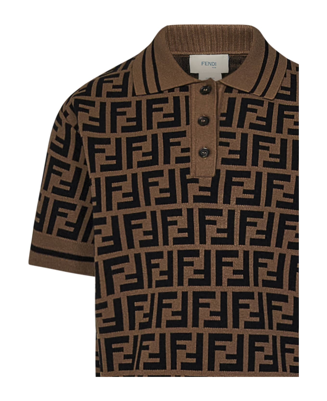 Fendi Kids Polo Shirt - Brown