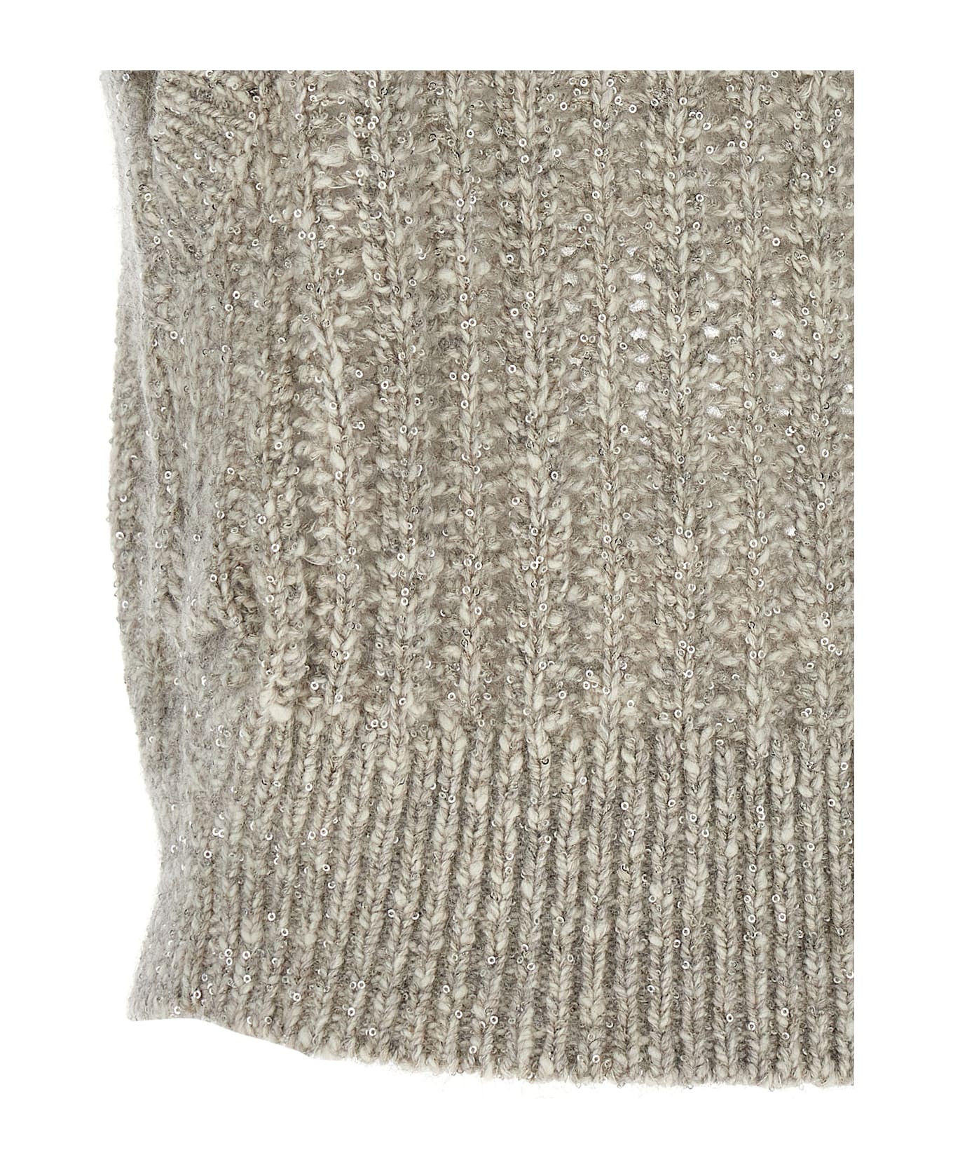 Brunello Cucinelli 
rustic Dazzling Net
 Vest - Gray