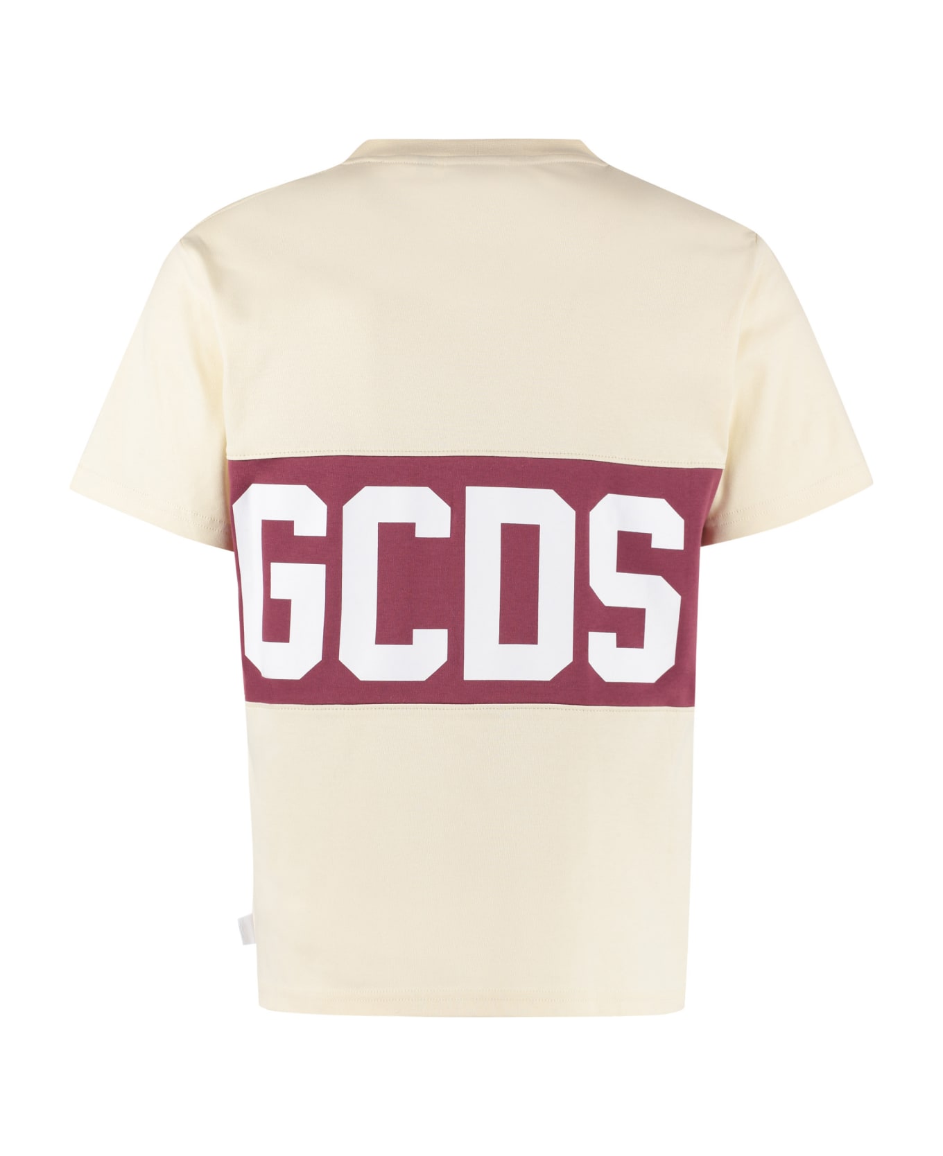 GCDS Logo Cotton T-shirt - panna