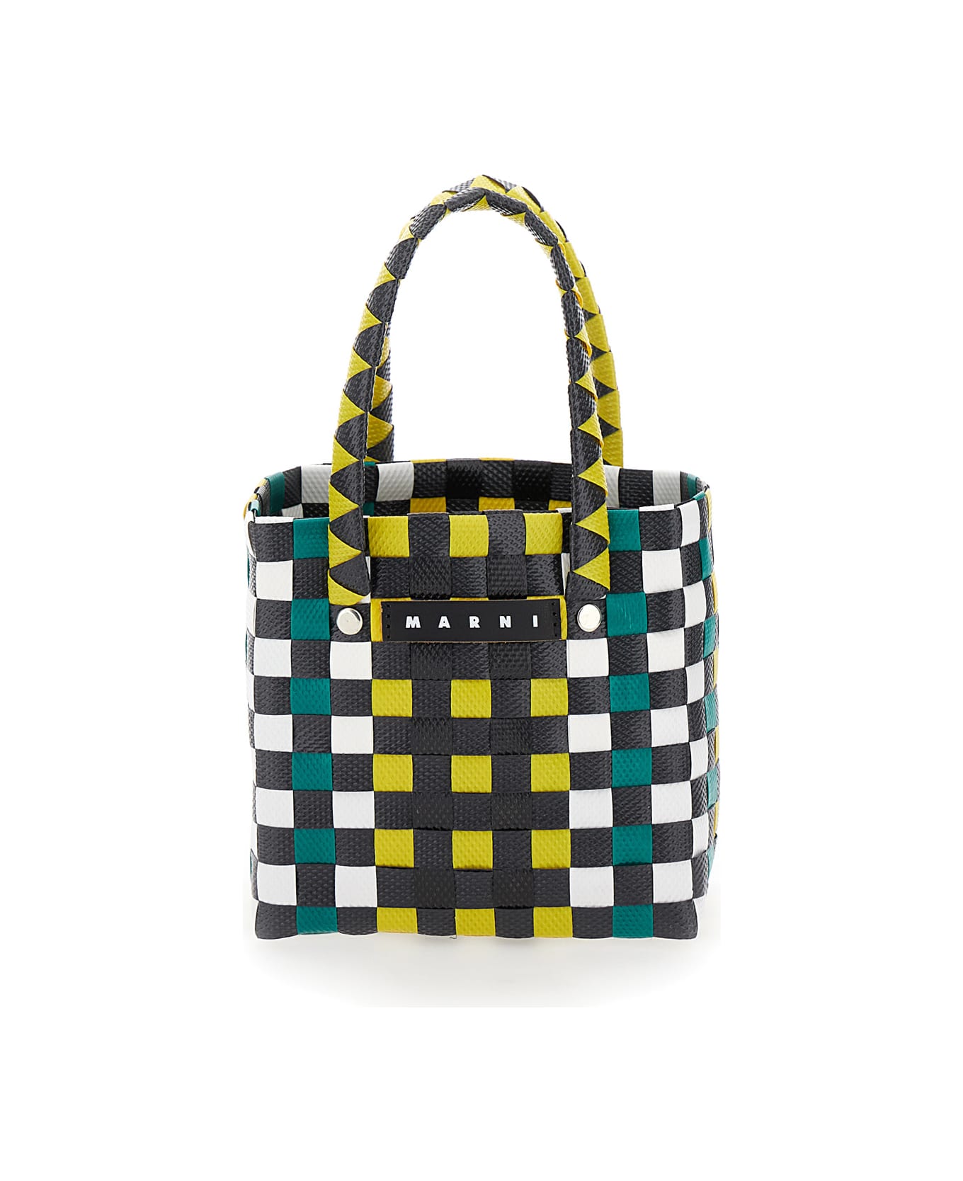 Marni 'micro Basket' Multicolor Handbag With Logo Plaquef In Woven Material Girl - Multicolor アクセサリー＆ギフト