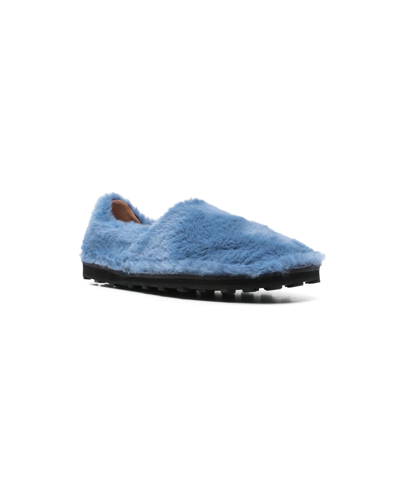 Marni Faux Fur Slip-on Loafers - Blue