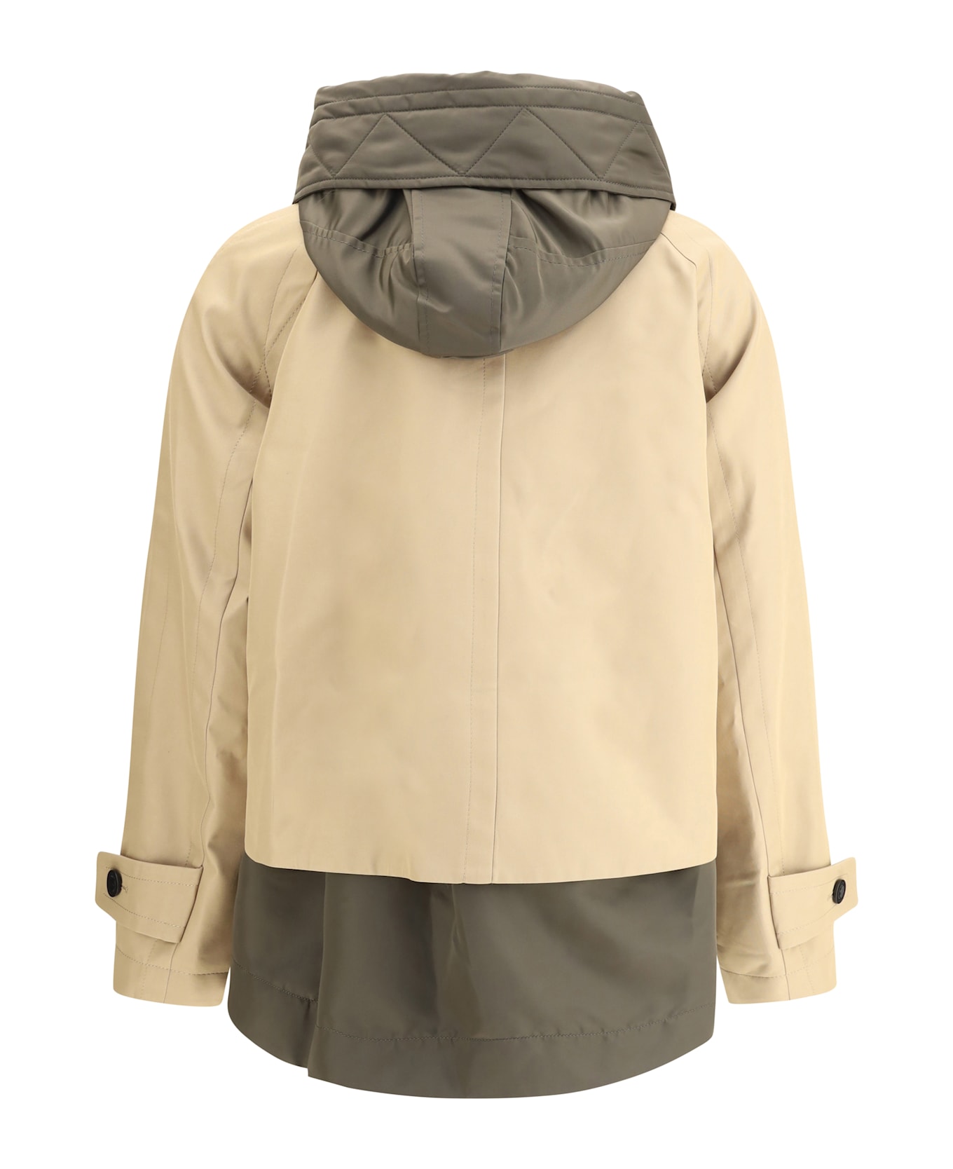 Sacai Cotton Short Jacket - BEIGE�D/KHAKI