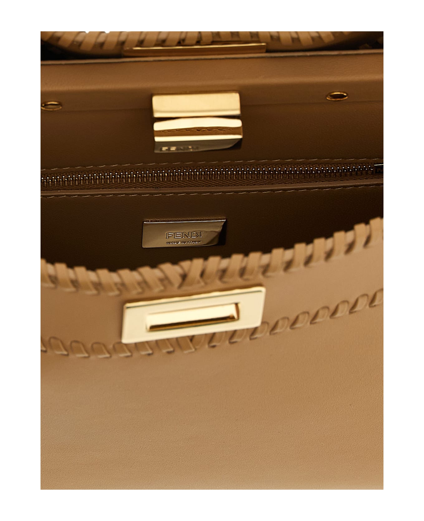 Fendi 
pekaboo Mini
 Handbag - Beige