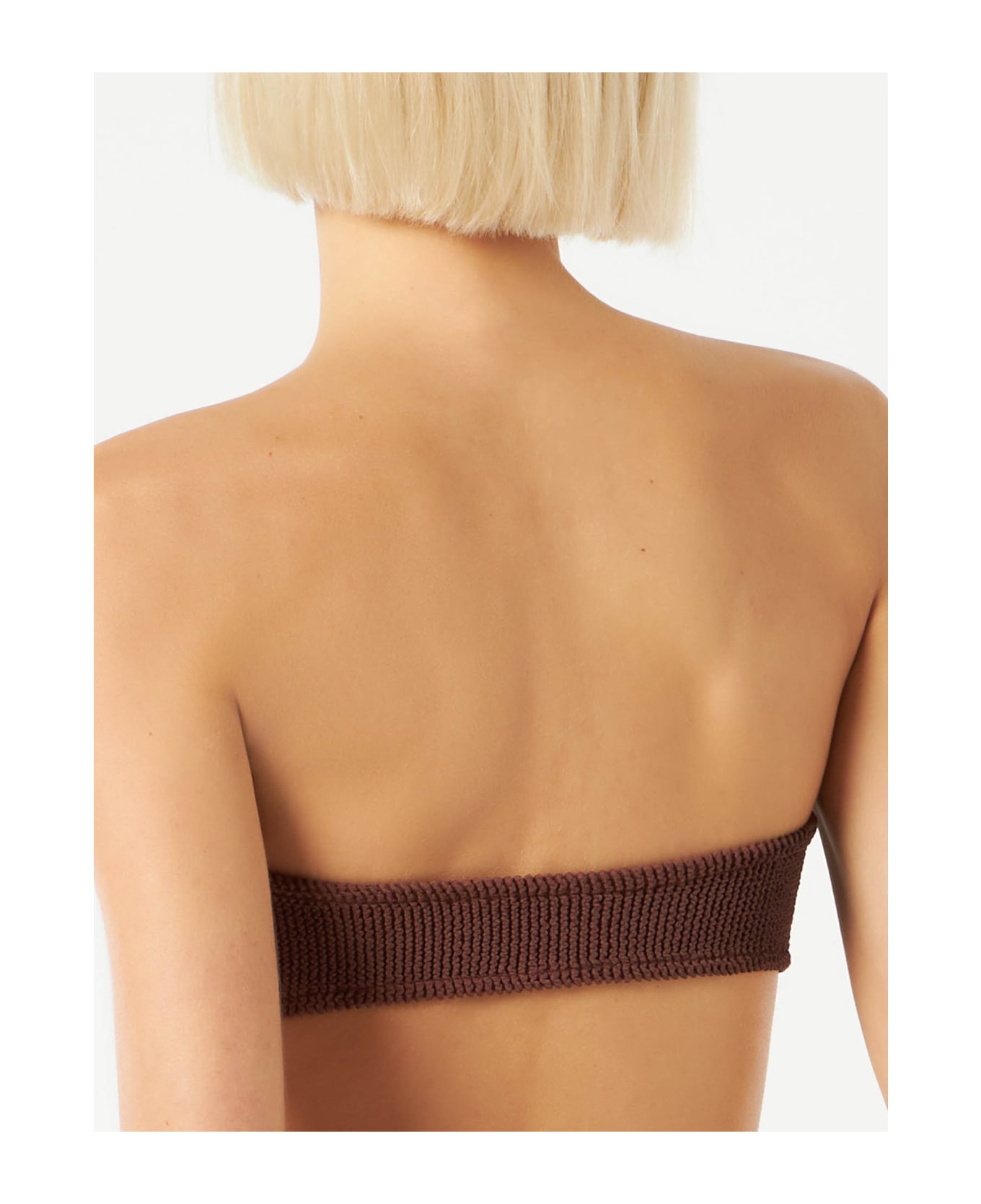 MC2 Saint Barth Crinkle Brown Bandeau Top