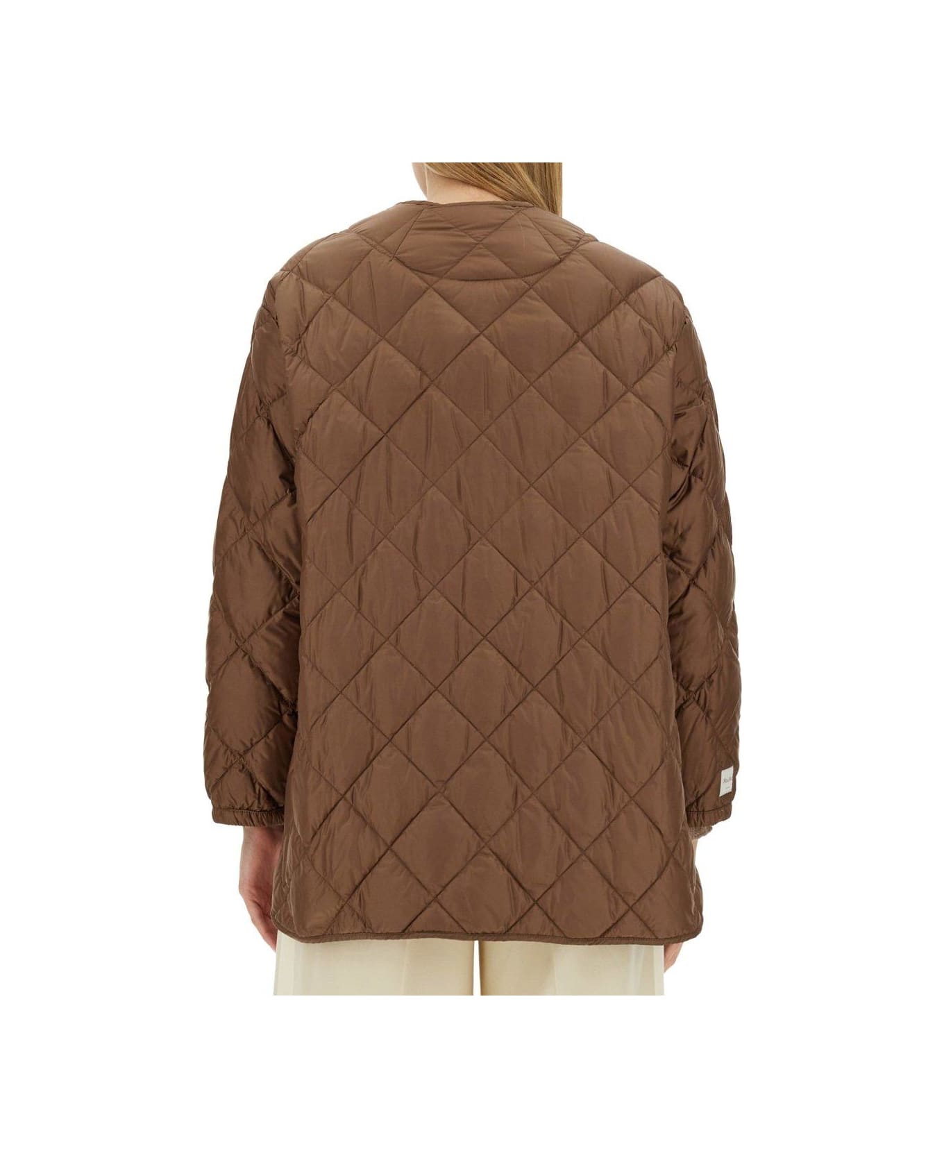 Max Mara Buttoned Long-sleeved Quilted Jacket - BEIGE