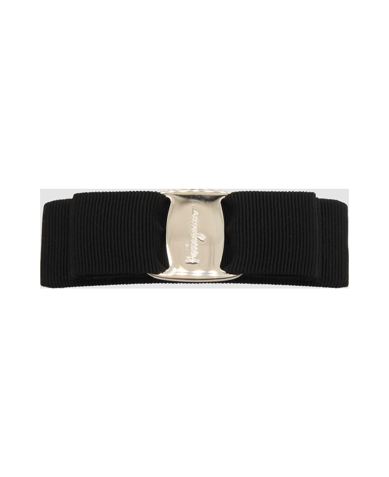 Ferragamo Black Cotton And Metal Vera Hair Clip - Black