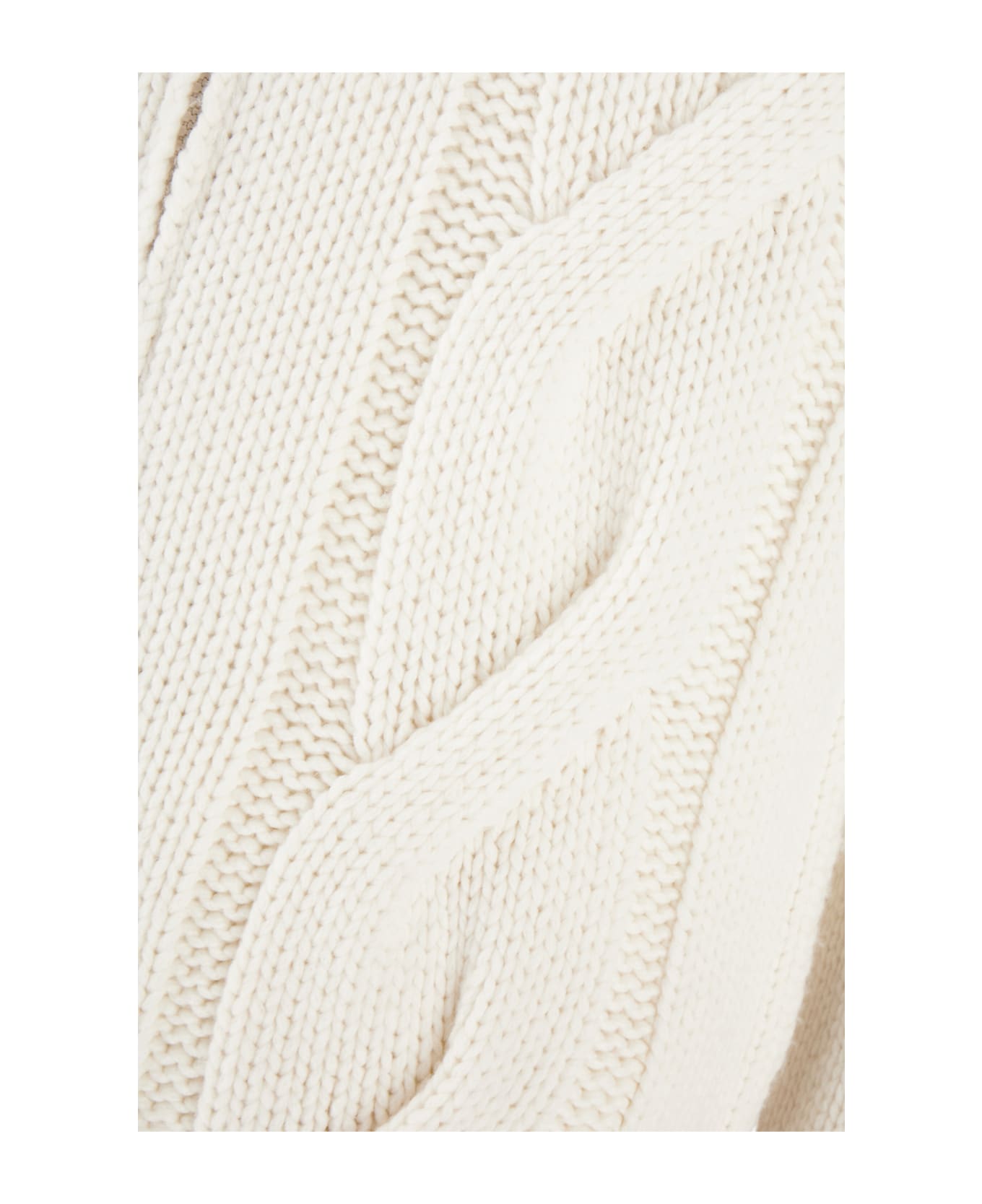 Brunello Cucinelli Ivory Cashmere Padded Sweater - CUO39