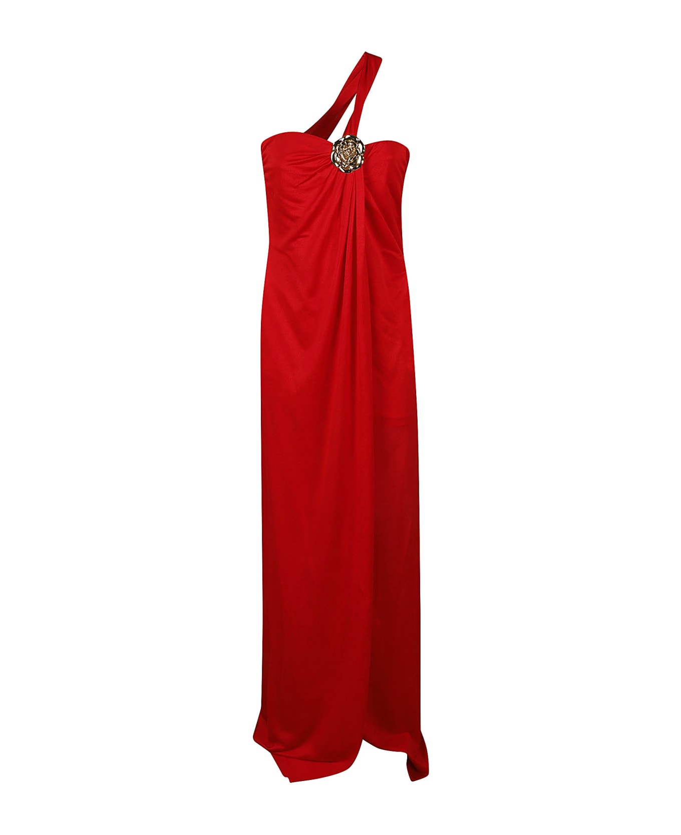 Blumarine Off-shoulder Long Dress - Lipstick Red
