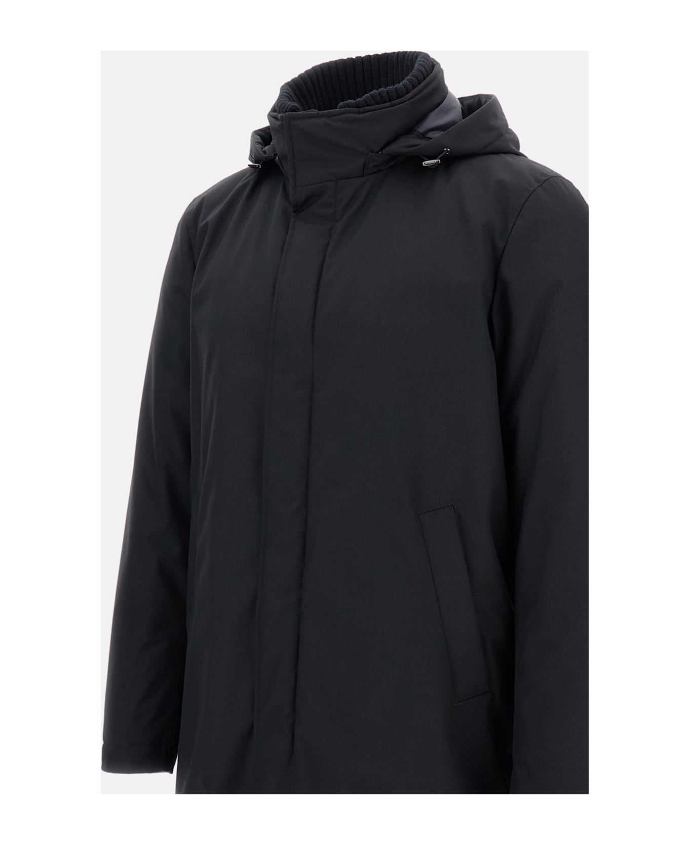 Herno Puffer Jacket With Knutted Collar - Black