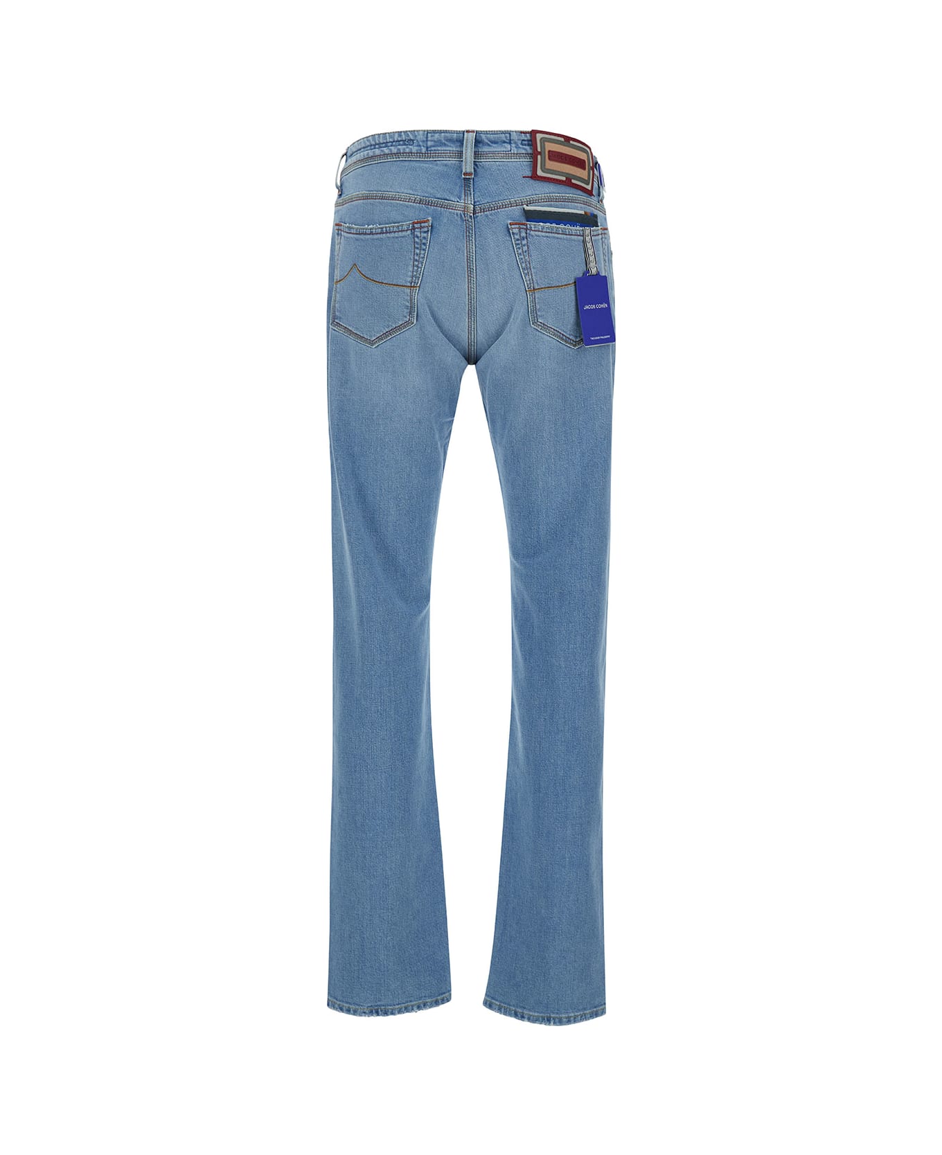Jacob Cohen Light Blue Slim Jeans In Cotton Man - Light blue デニム