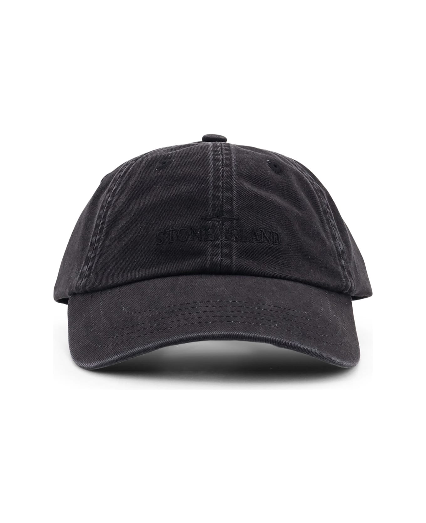 Stone Island Cotton Baseball Hat - Black