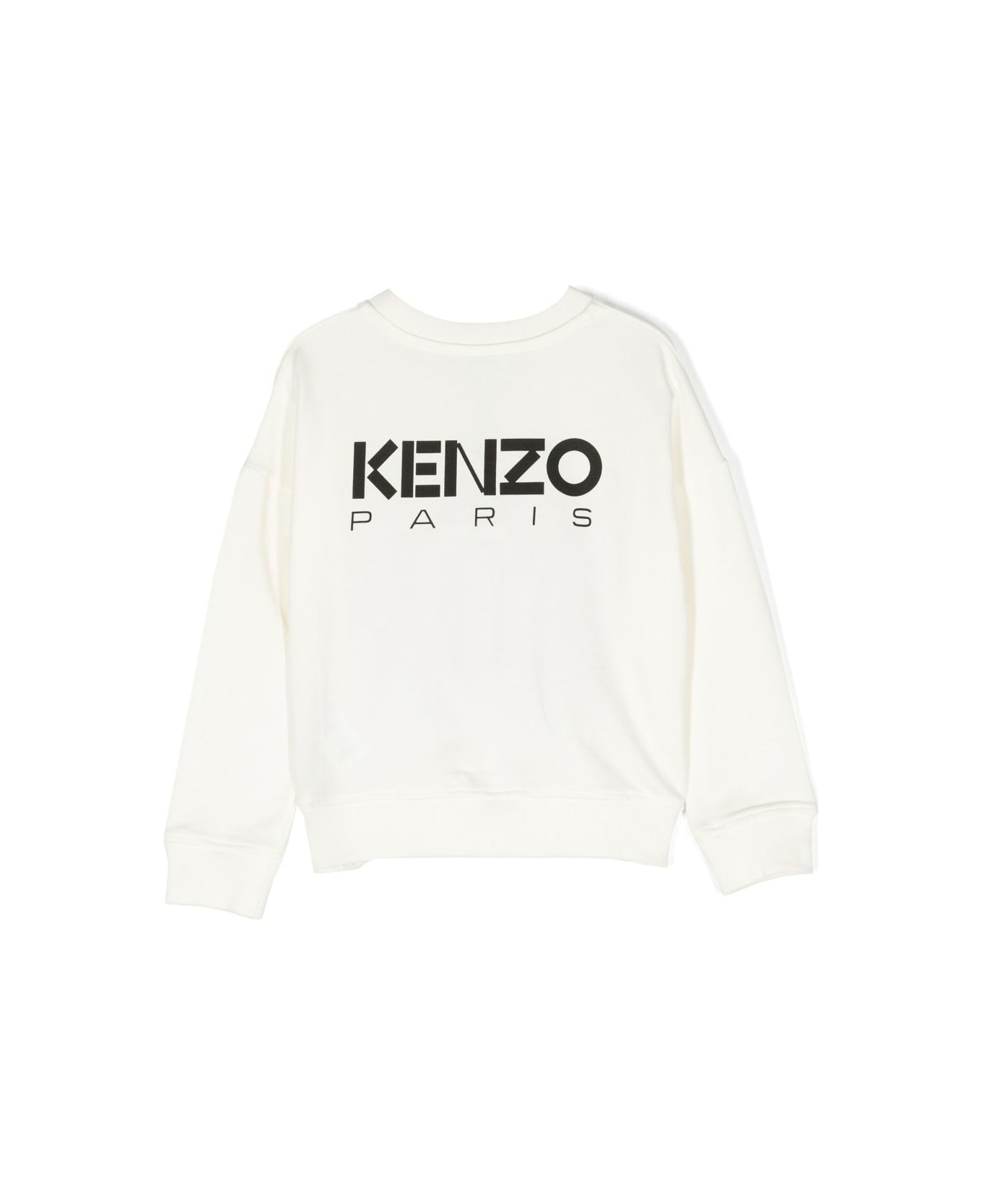 Kenzo Kids Kenzo Felpa Bianca In Cotone Bambina - Bianco