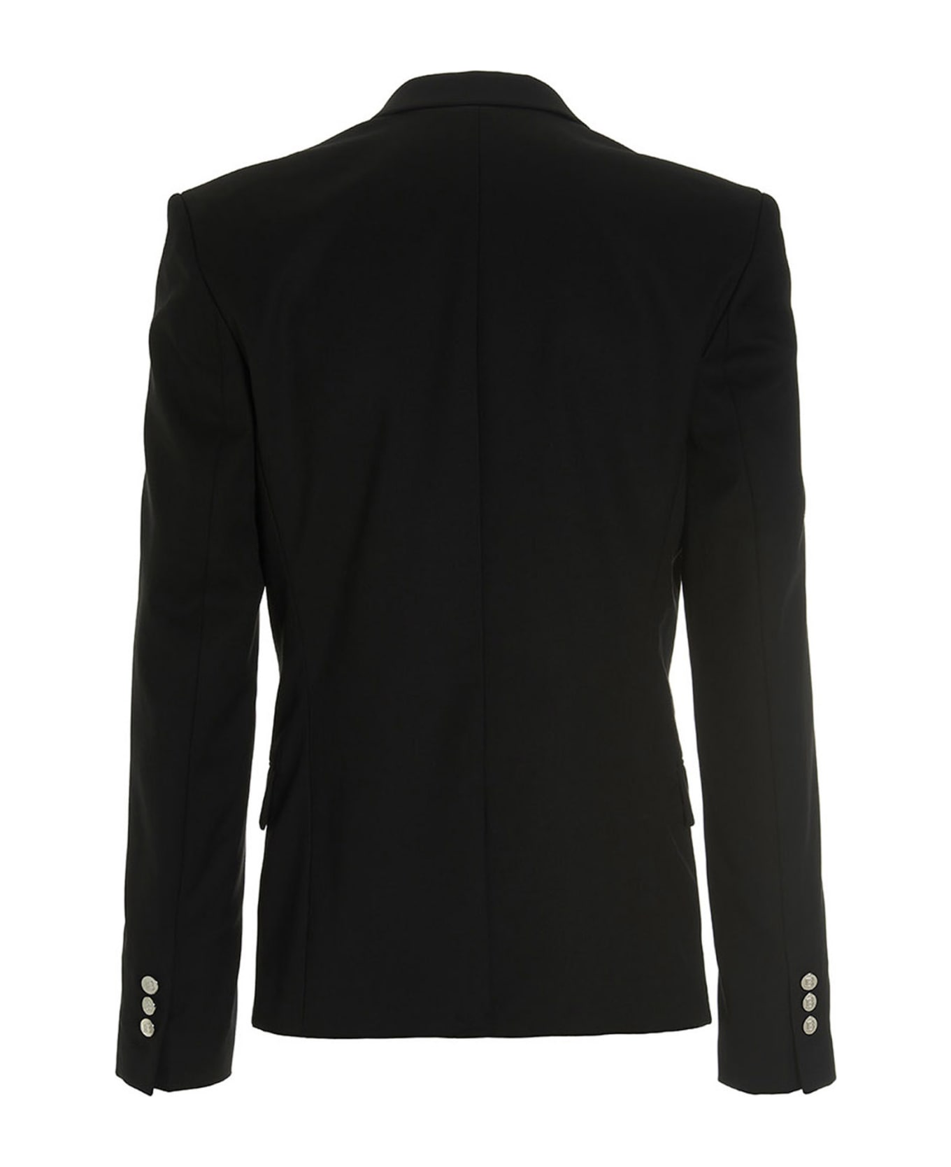 Balmain Double Breast Wool Blazer Jacket - Black  
