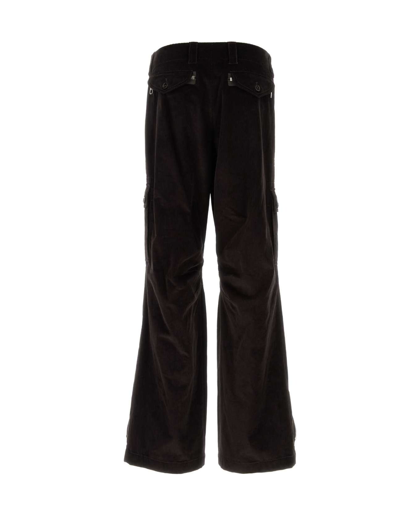 Dolce 
Gabbana Dark Brown Corduroy Cargo Pant - EBANO