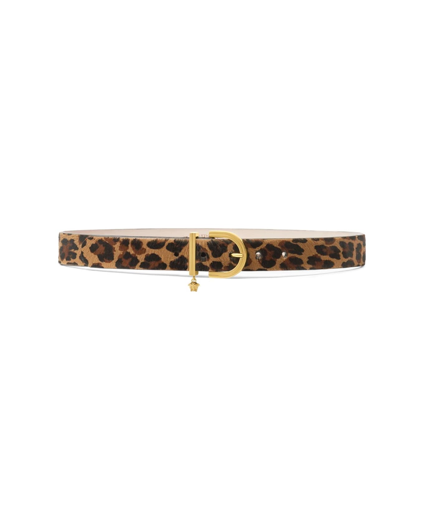 Versace Belt H.30 Calf Leather - V Brown Versace Gold