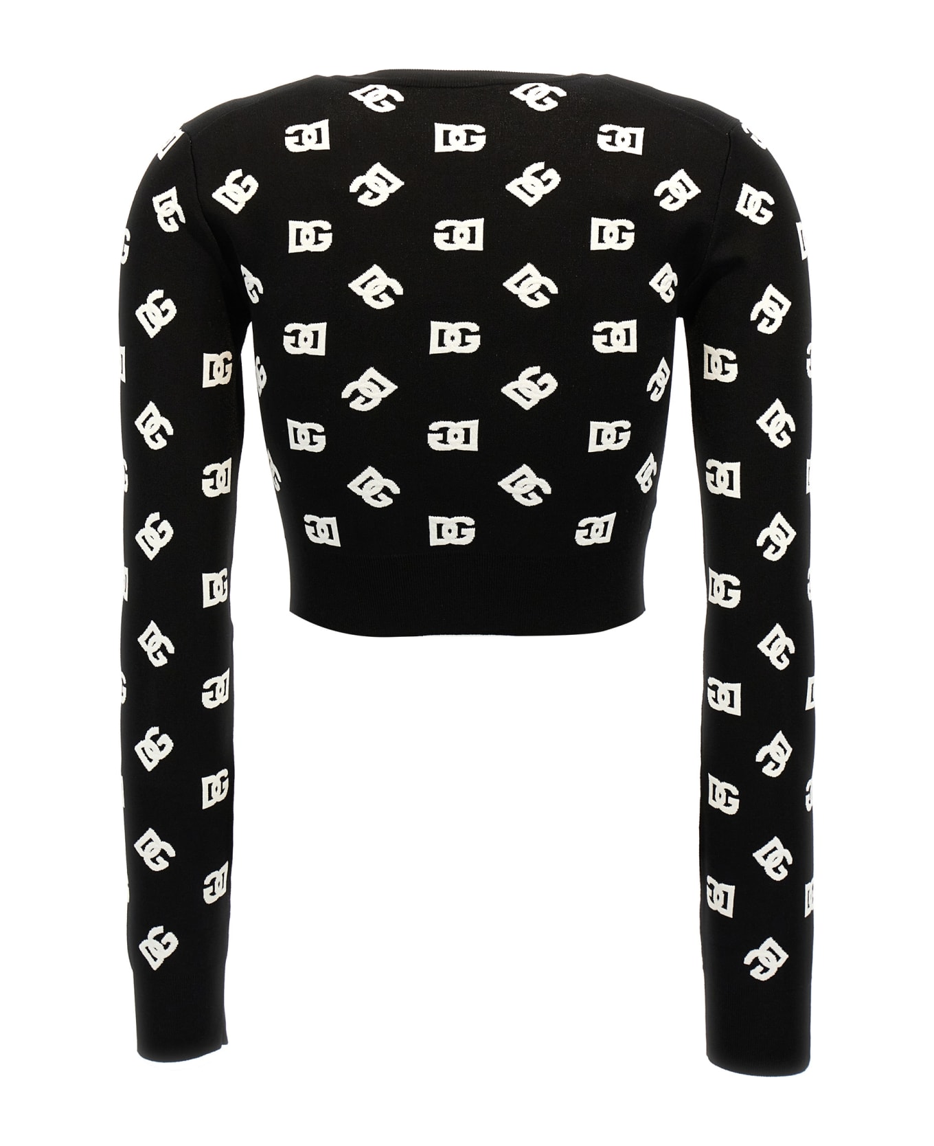 Dolce & Gabbana All Over Logo Sweater - White/Black