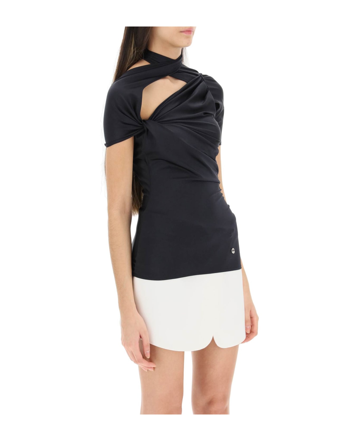 Coperni Top With Knotted Details Top - BLACK