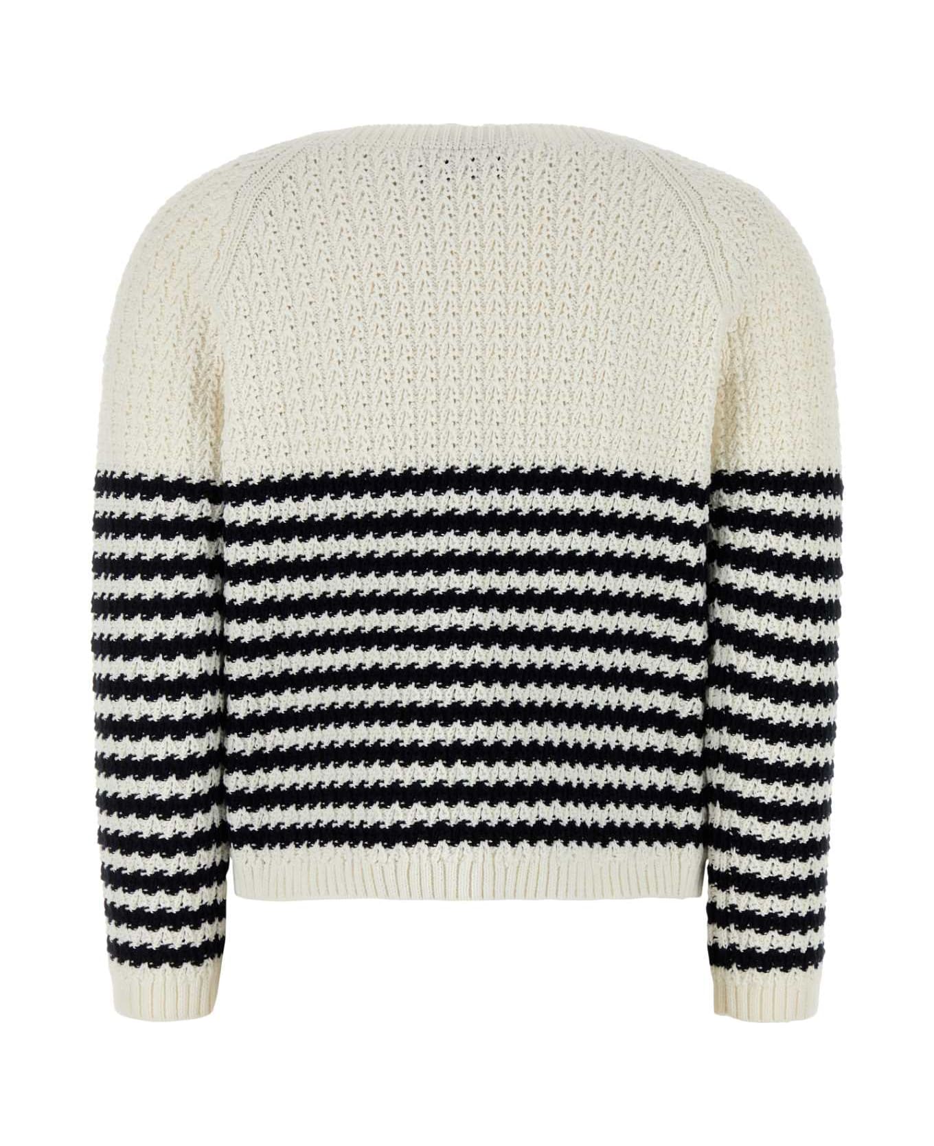 Gucci Embroidered Cotton Sweater - WHITENAVY