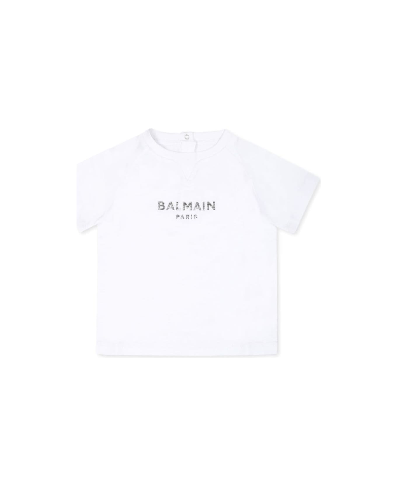 Balmain T-shirt Con Stampa Logo - White