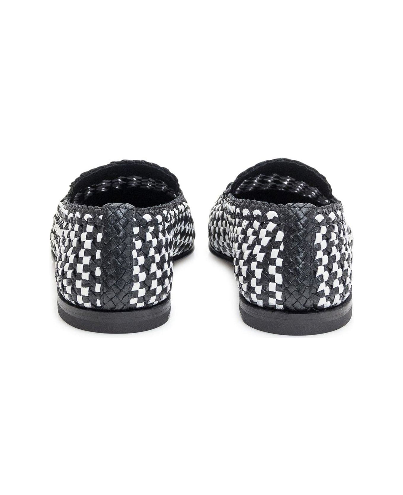 Dolce 
Gabbana Woven Slip-on Loafers - BLACK/WHITE