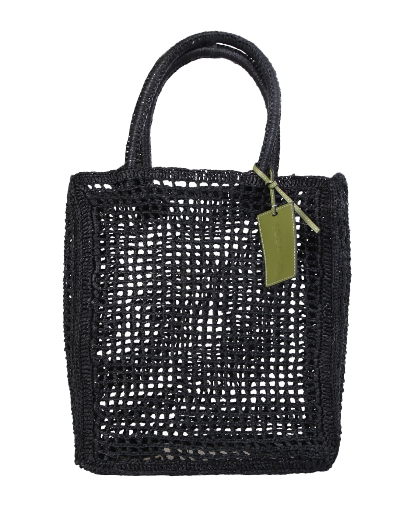 Manebi Woven Raffia Black Bag By Manebi - Black