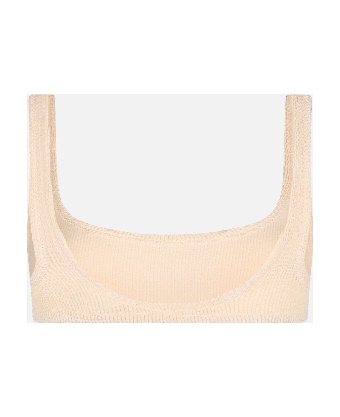 MC2 Saint Barth Woman Beige Classic Crinkle Bralette Naima - WHITE