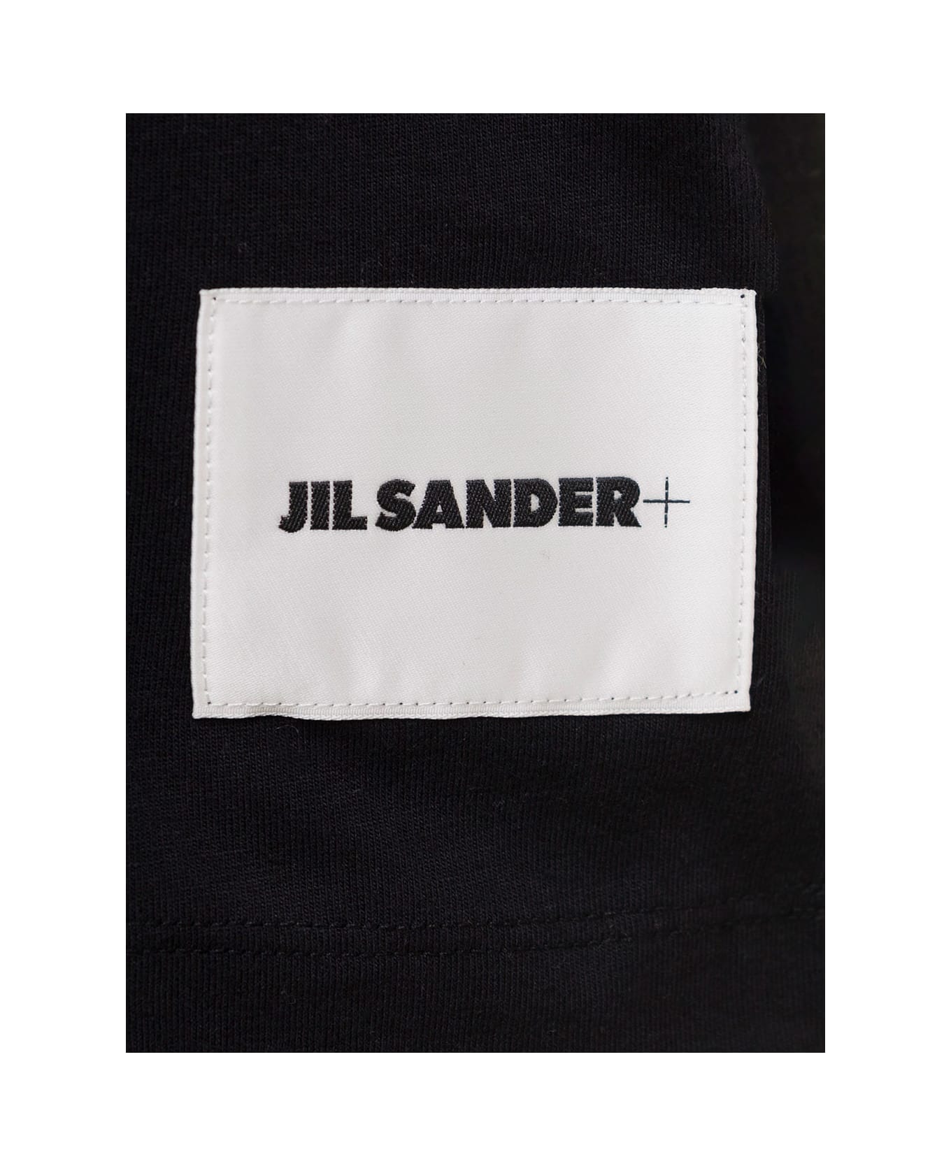 Jil Sander Pack Of Three Black T-shirt With Logo Patch In Cotton Woman - Nero
