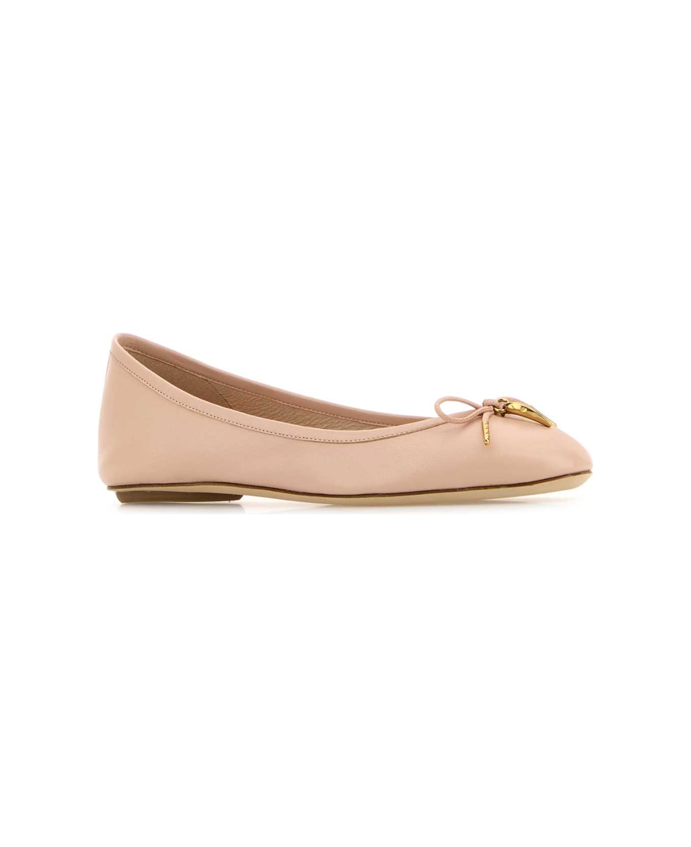 Chloé Powder Pink Leather Iris Ballerinas - BLUSHYBEIGE